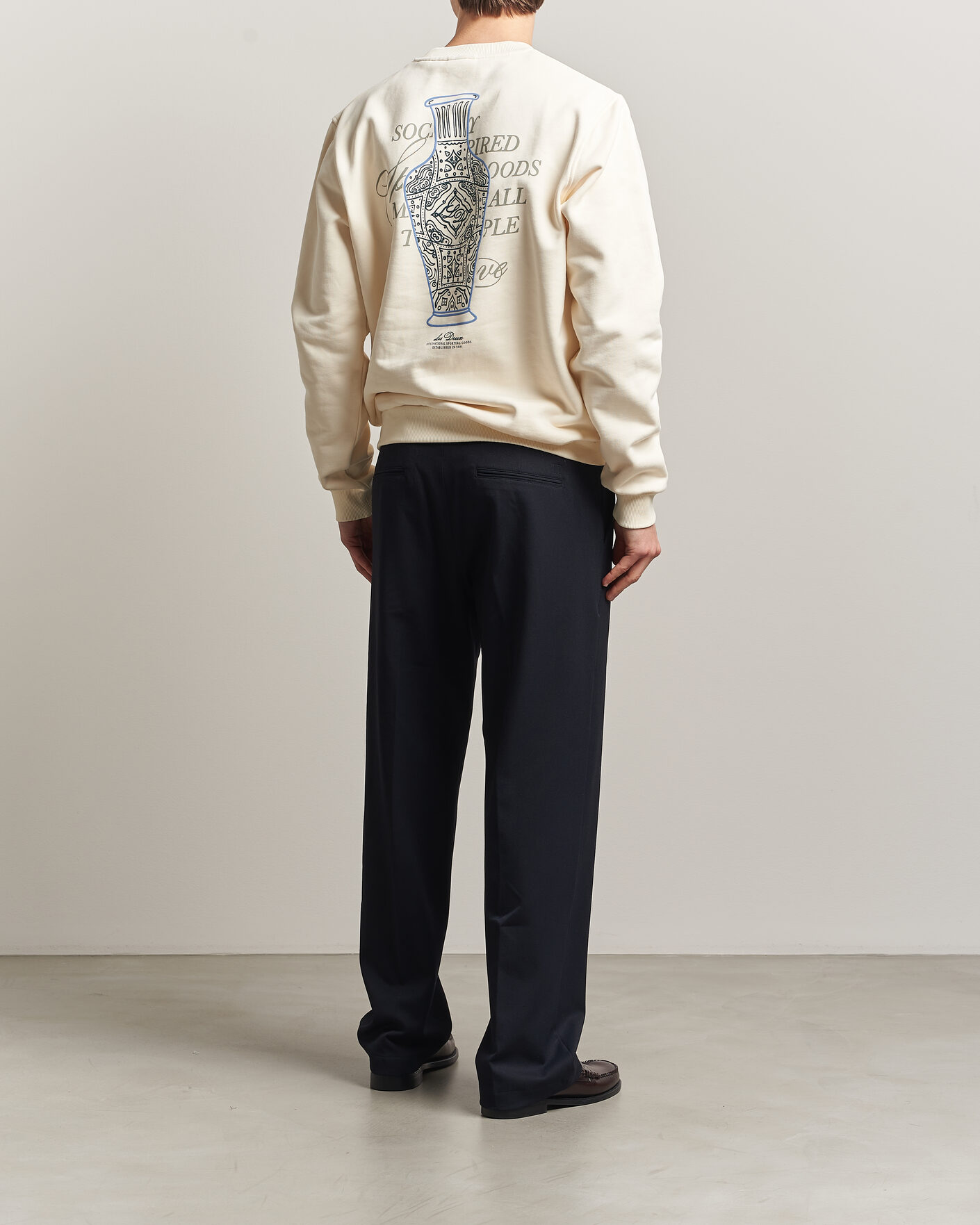 Herr | Tröjor | LES DEUX | Ben Faience Sweatshirt Eggnog White