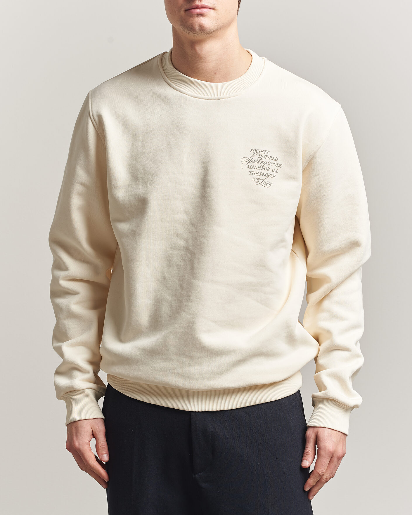 Herr | Tröjor | LES DEUX | Ben Faience Sweatshirt Eggnog White
