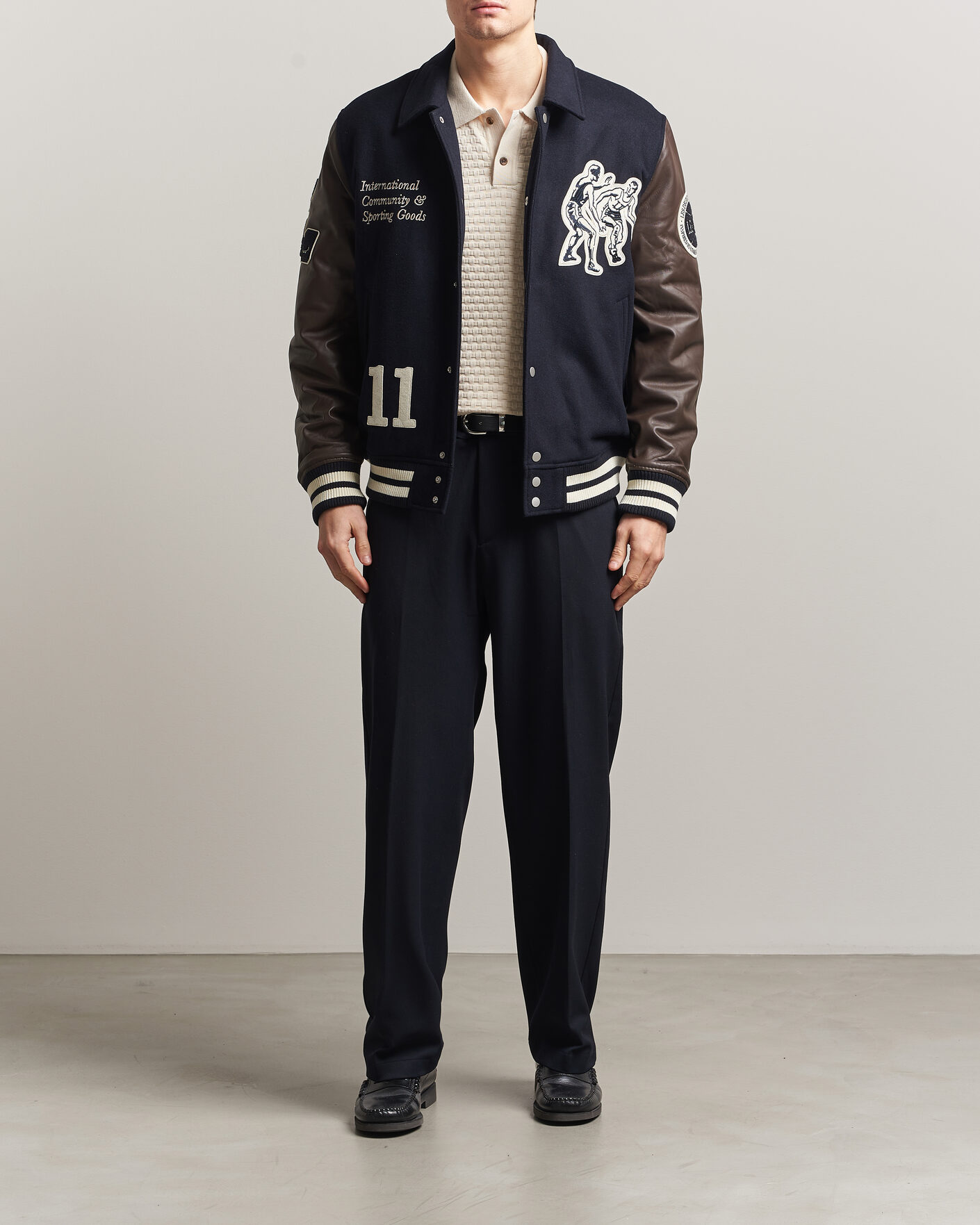 Herr | Jackor | LES DEUX | Basket Varsity Wool Jacket Dark Navy