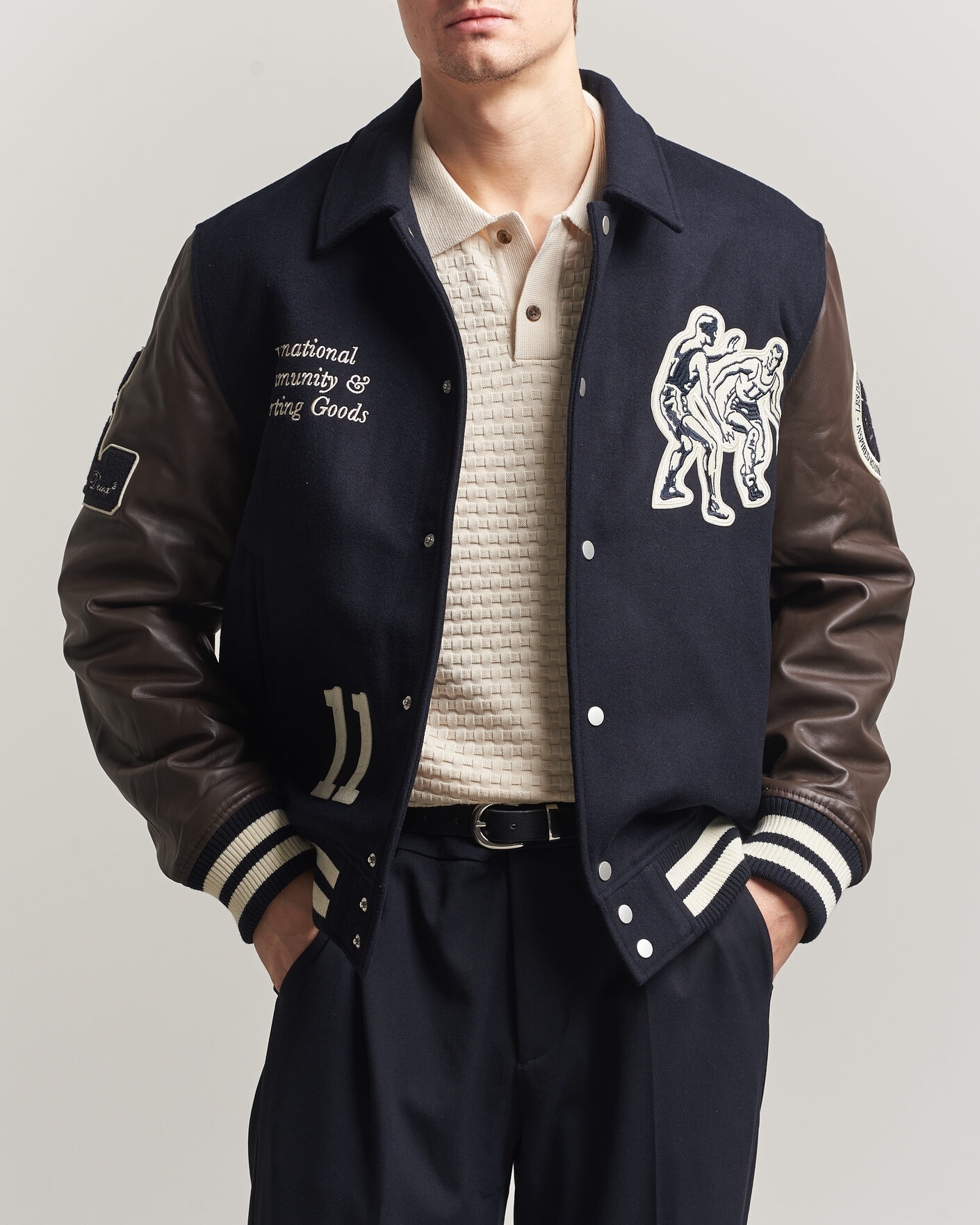 Herr | Jackor | LES DEUX | Basket Varsity Wool Jacket Dark Navy