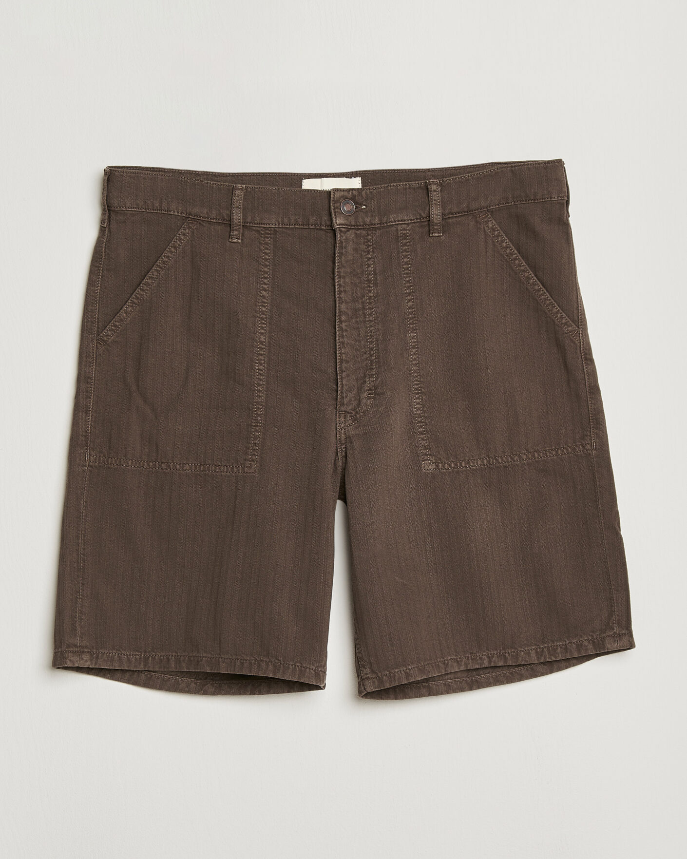 Herr | Shorts | Jeanerica | Genua Worker Chino Shorts Chevron Brown
