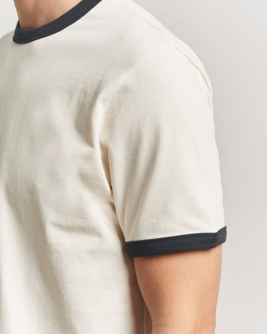 Herr | T-Shirts | Jeanerica | Ringer Crew Neck T-Shirt Off White