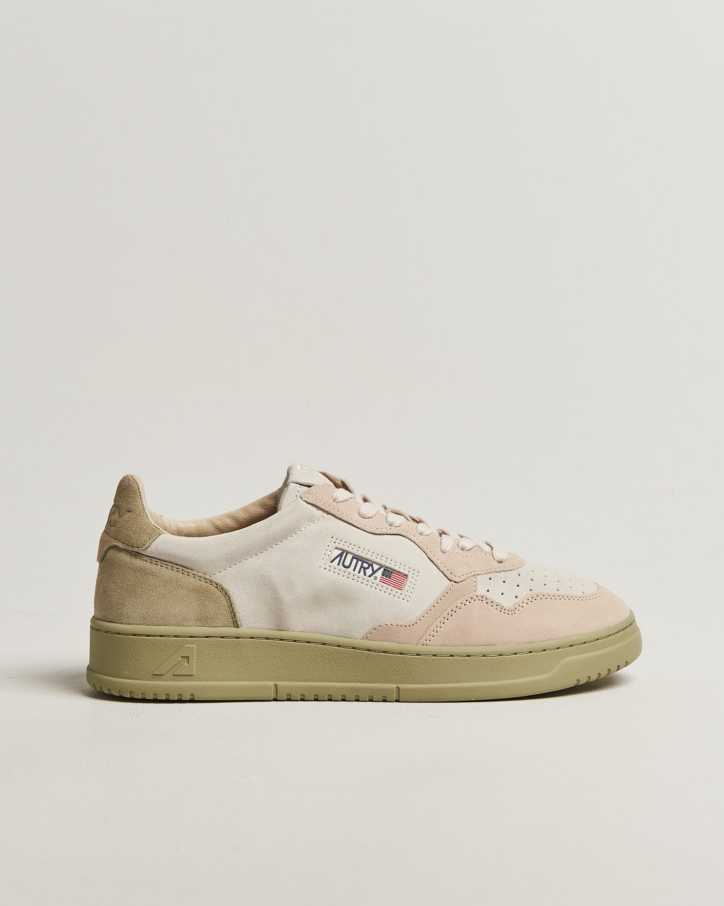 Herr | Sneakers | Autry | Medalist Low Suede Mix Sneaker Green/White/Sand