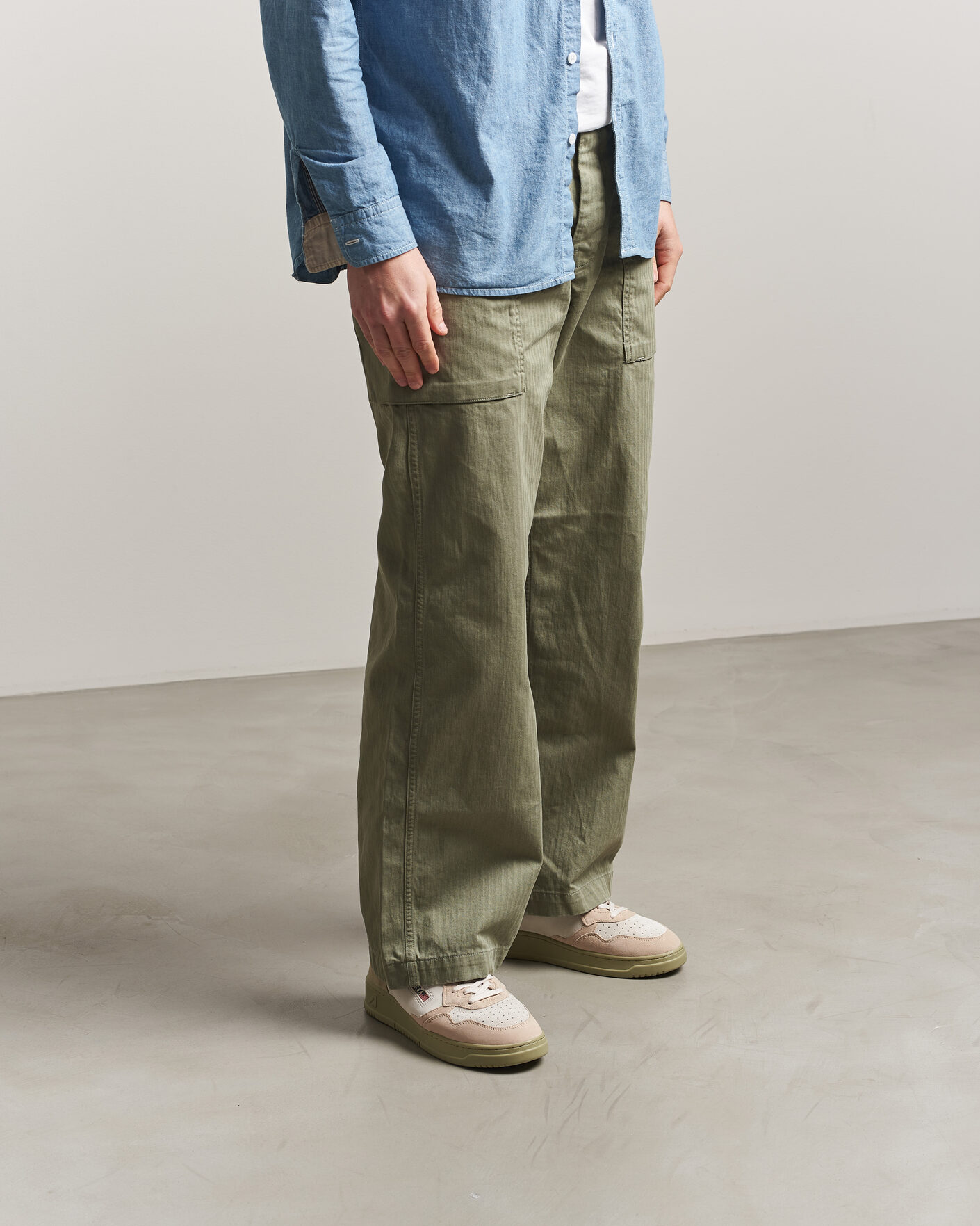 Herr | Sneakers | Autry | Medalist Low Suede Mix Sneaker Green/White/Sand