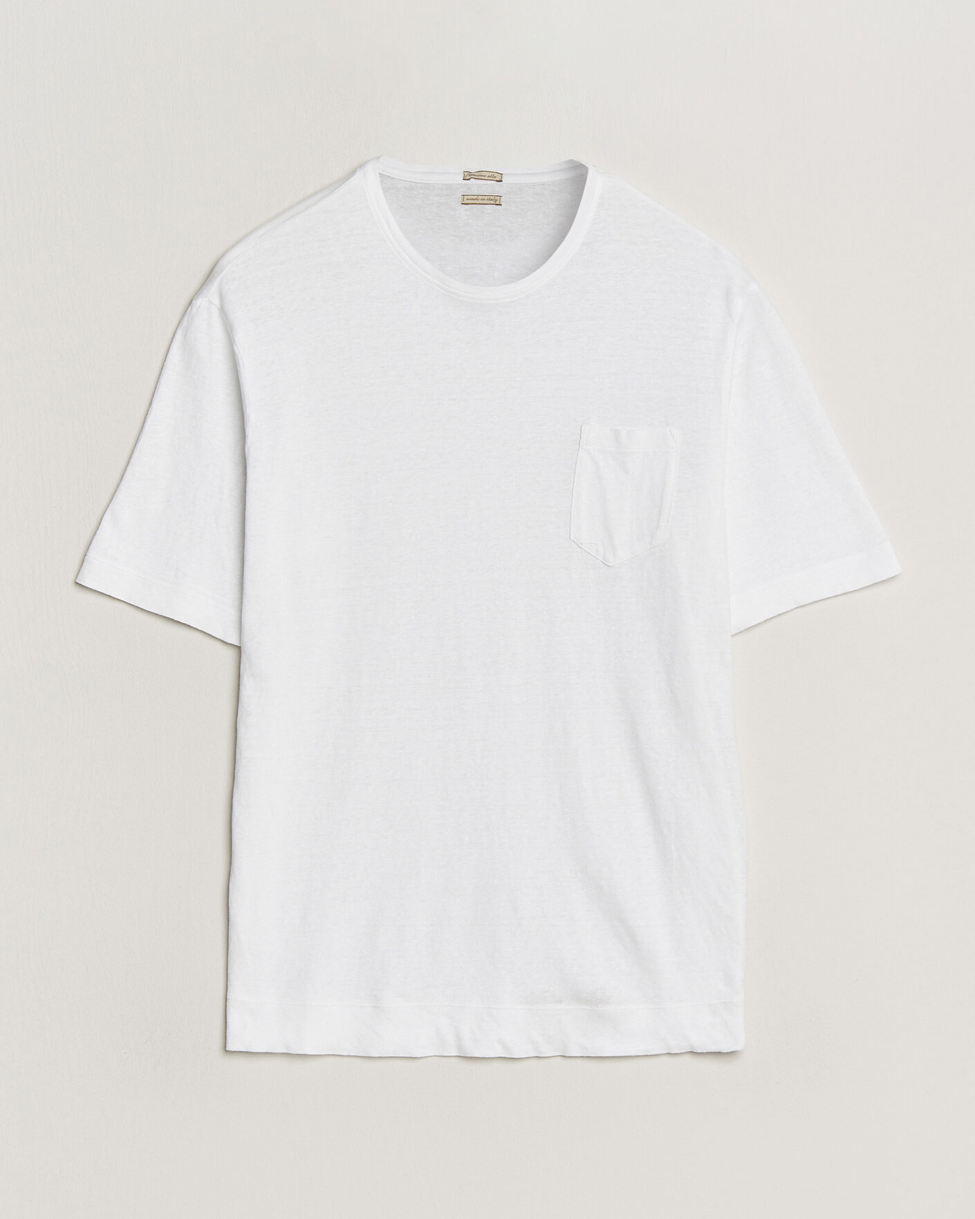 Herr | T-Shirts | Massimo Alba | Panarea Cotton/Linen T-Shirt White