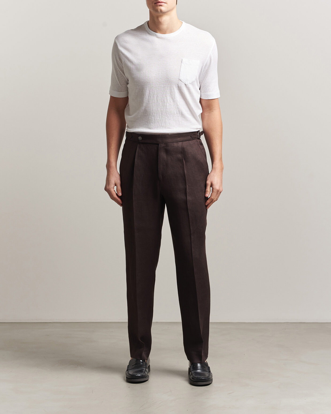 Herr | T-Shirts | Massimo Alba | Panarea Cotton/Linen T-Shirt White