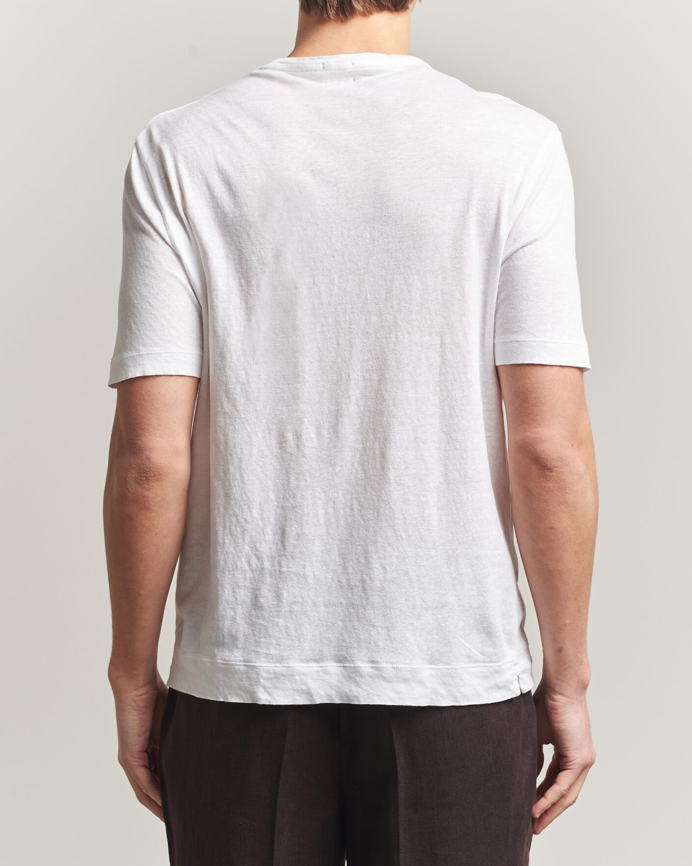 Herr | T-Shirts | Massimo Alba | Panarea Cotton/Linen T-Shirt White