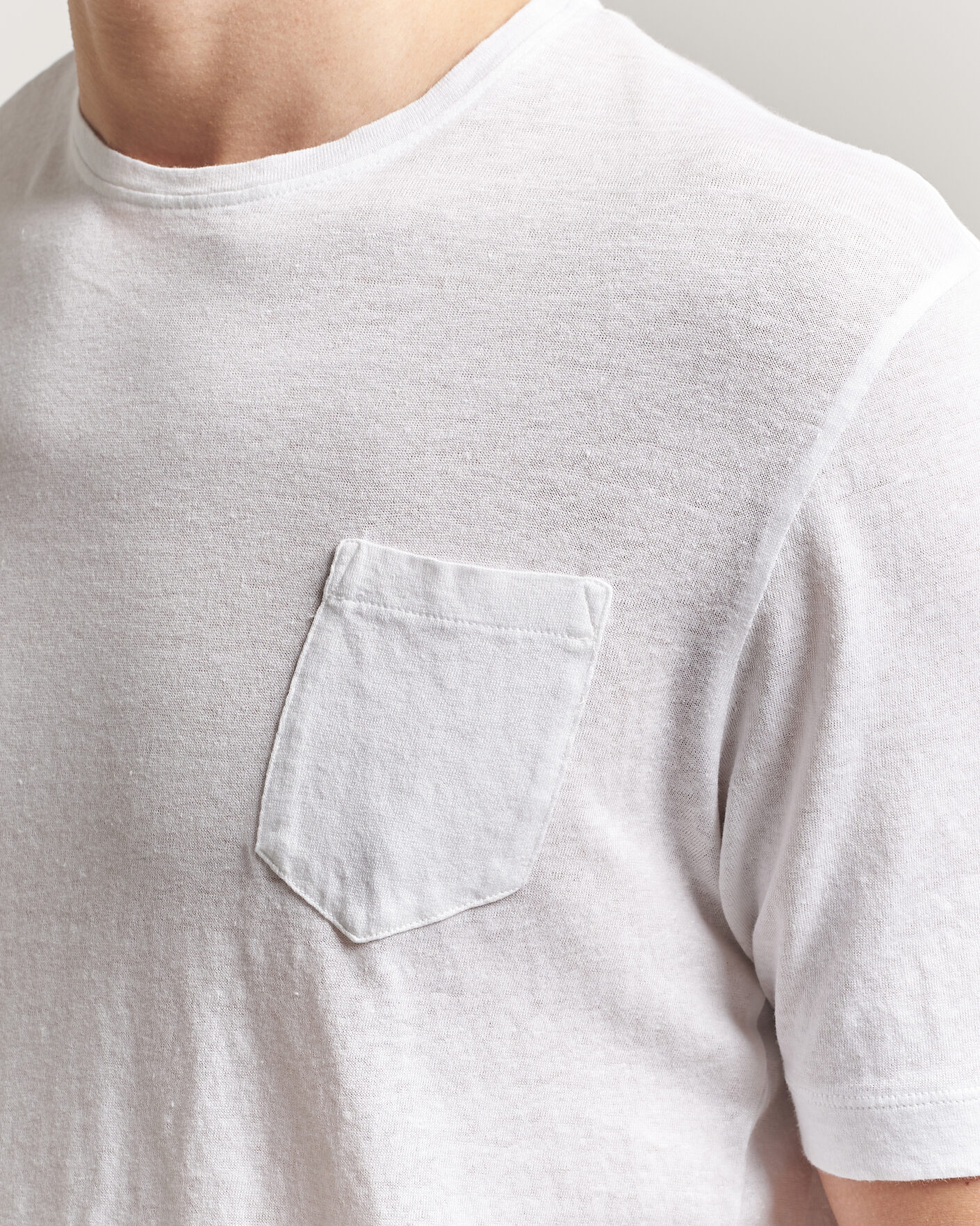 Herr | T-Shirts | Massimo Alba | Panarea Cotton/Linen T-Shirt White
