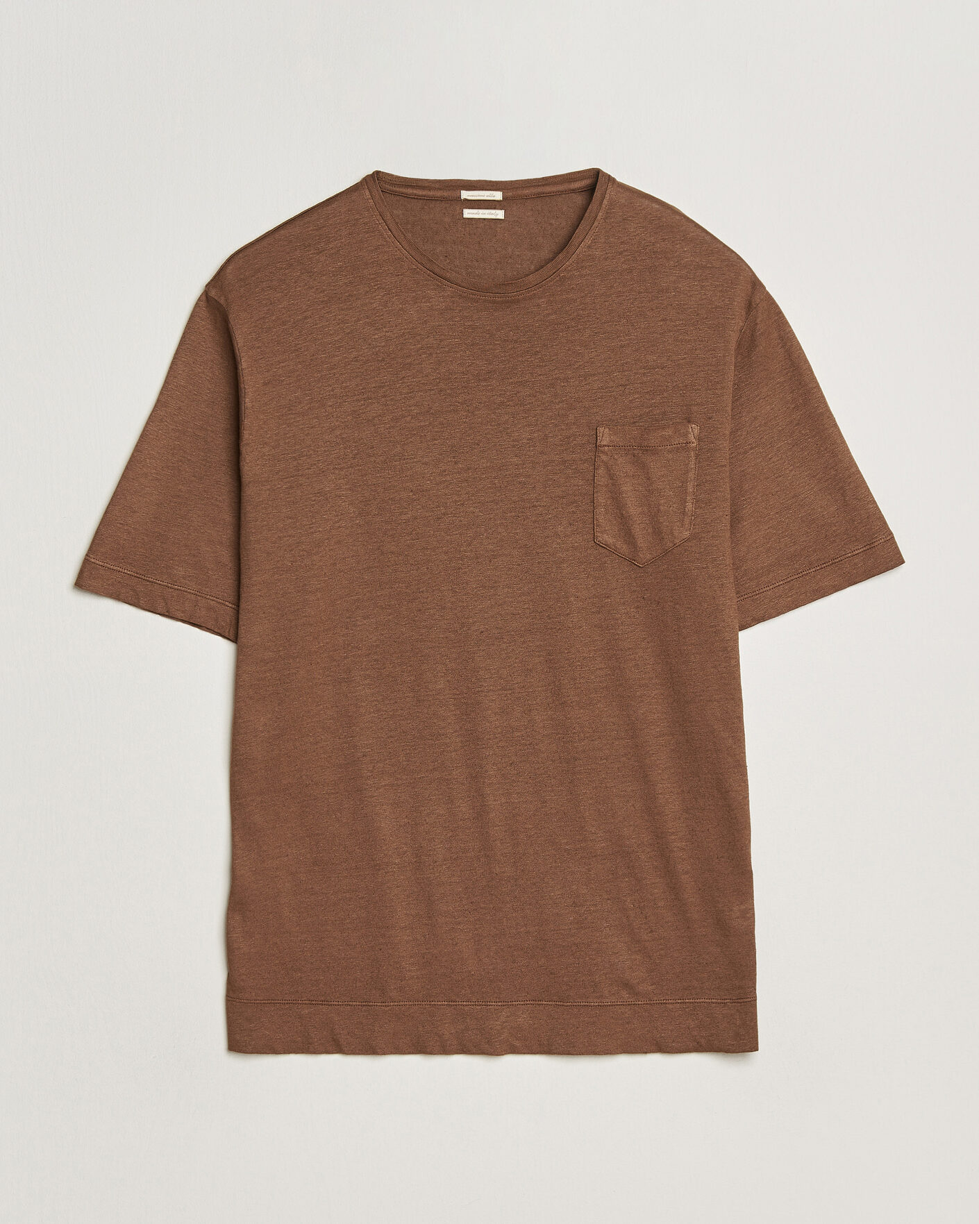 Herr | T-Shirts | Massimo Alba | Panarea Cotton/Linen T-Shirt Wood