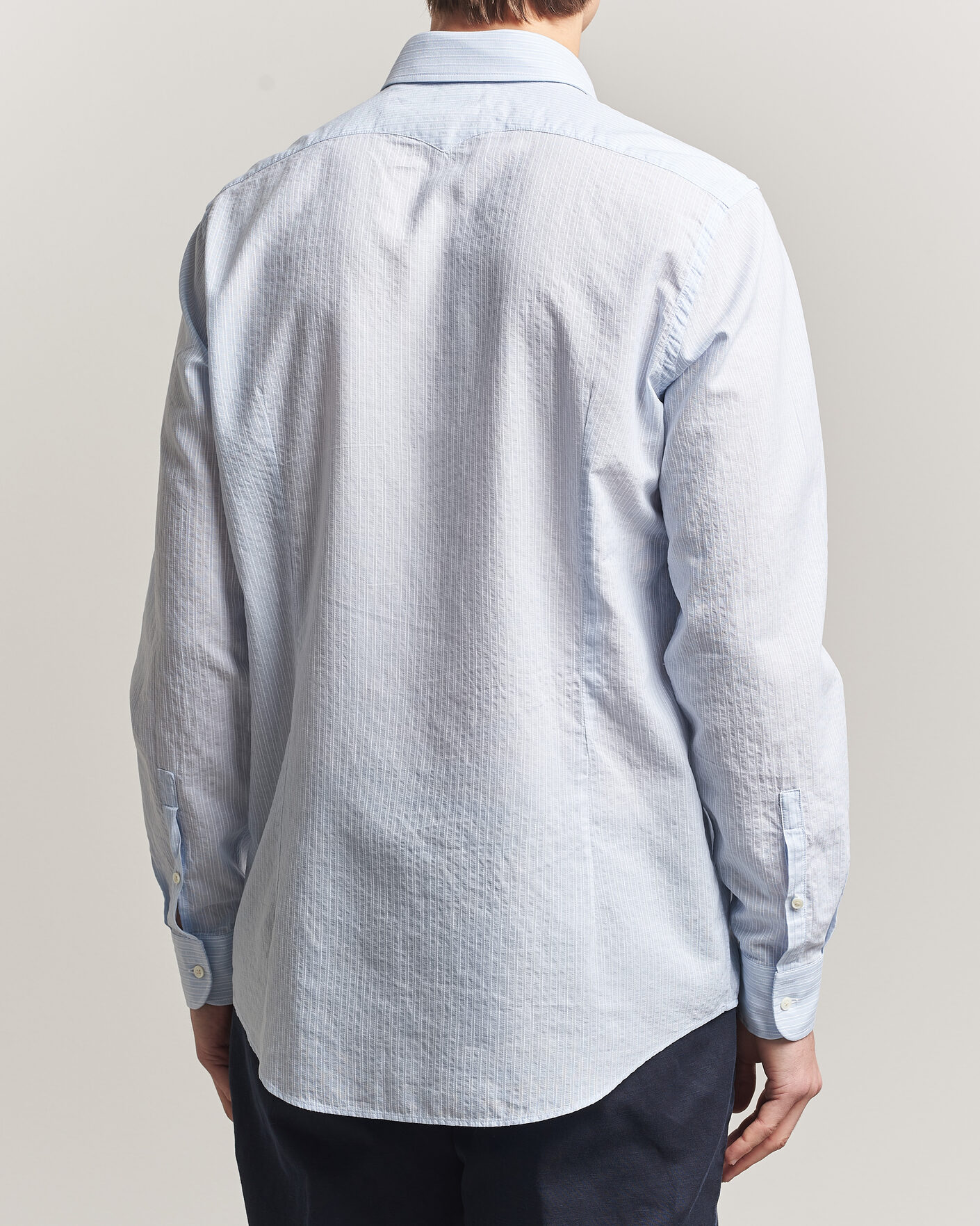 Herr | Skjortor | Massimo Alba | Genova Striped Shirt Sky Blue