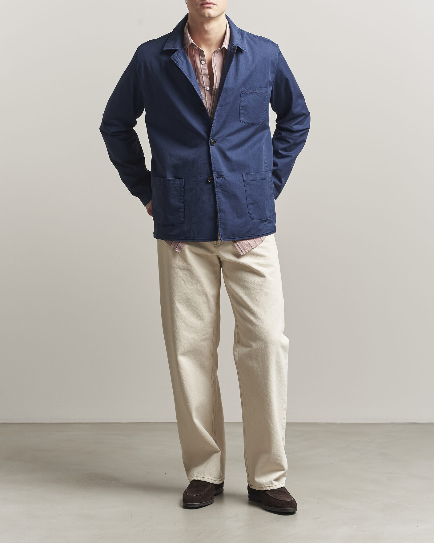 Herr | Jackor | Massimo Alba | Florida Cotton Shirt Jacket Midnight Blue