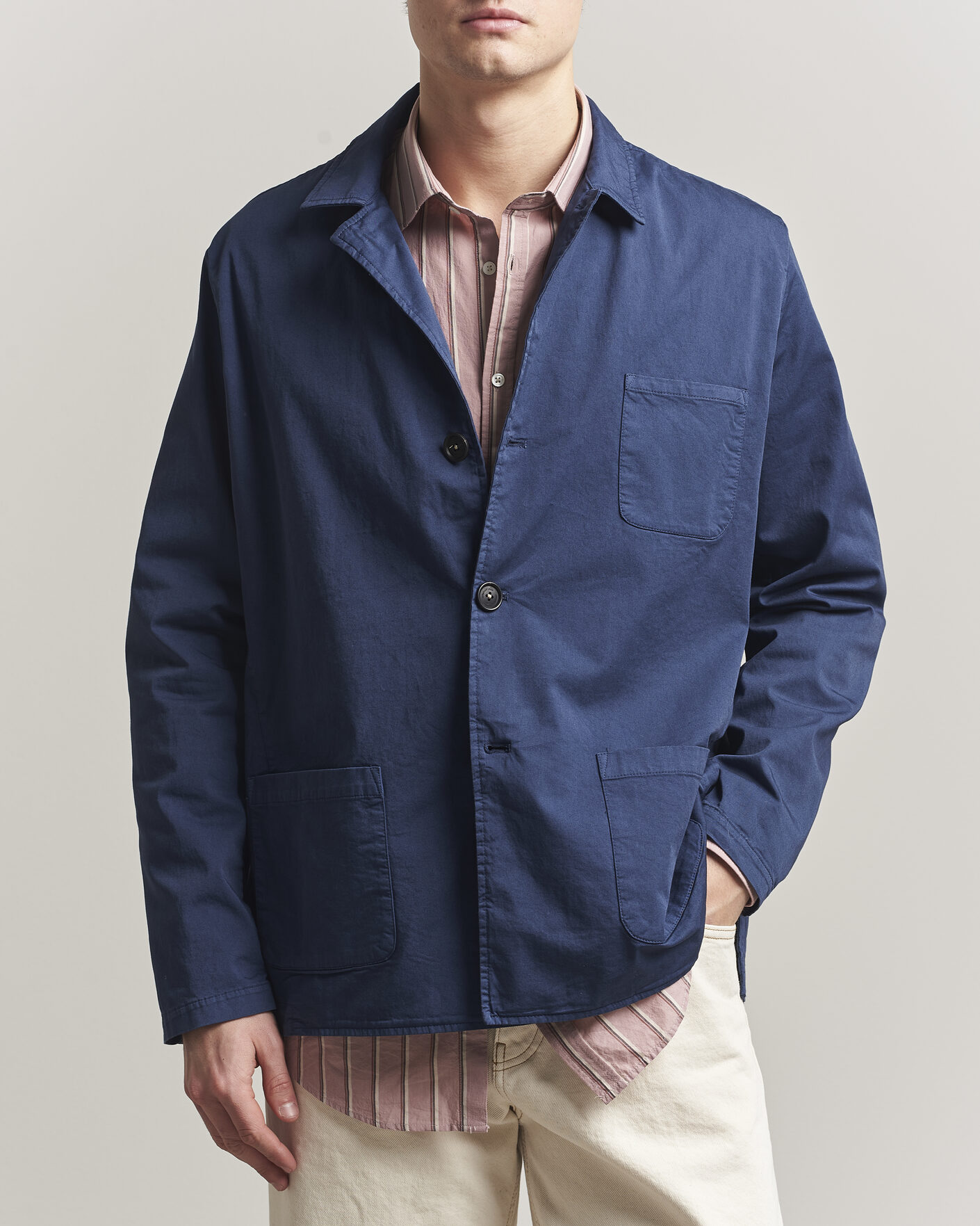 Herr | Jackor | Massimo Alba | Florida Cotton Shirt Jacket Midnight Blue