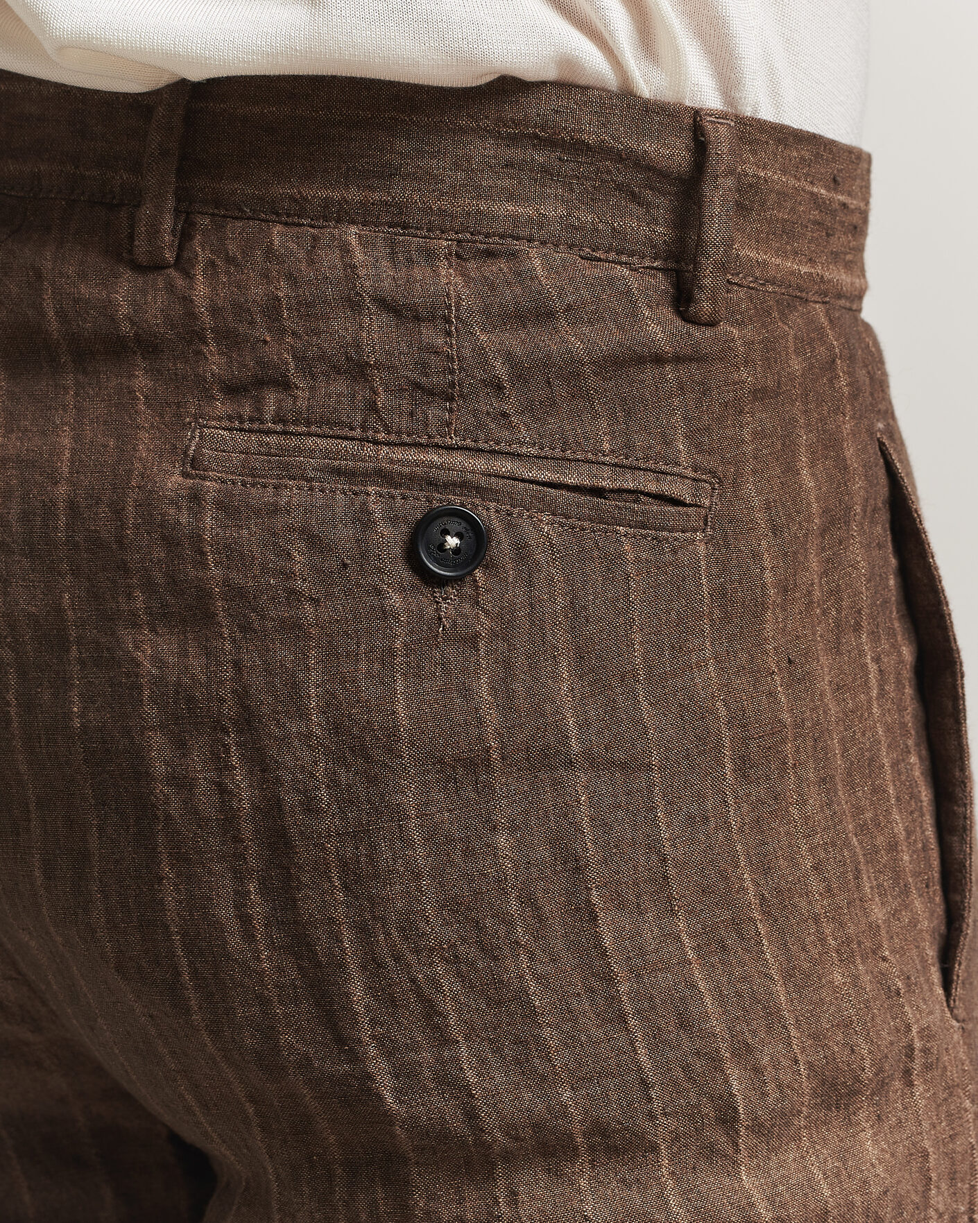 Herr | Kostymer | Massimo Alba | Sloop Linen Suit Brown Pinstripe