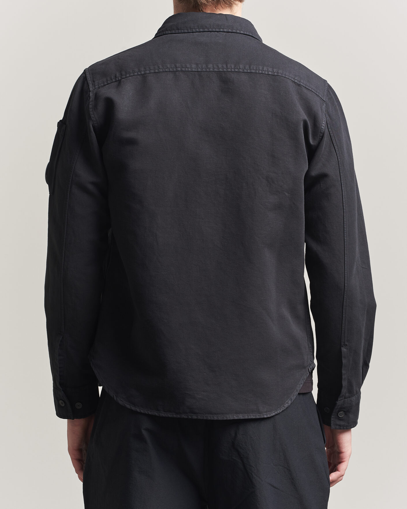 Herr | Skjortor | C.P. Company | Cotton/Linen Pocket Shirt Black
