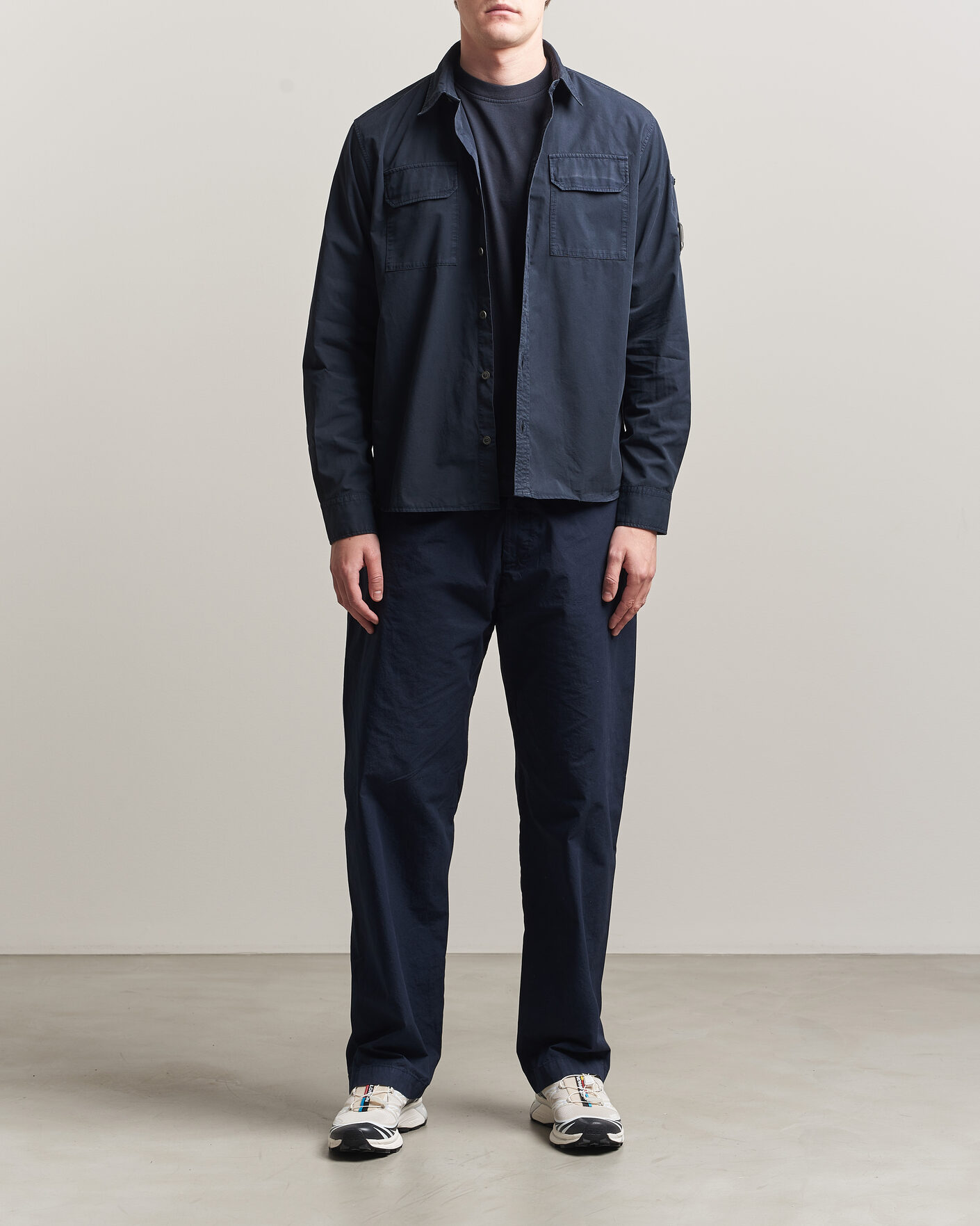 Herr | Skjortor | C.P. Company | Organic Gabardine Pocket Shirt Navy