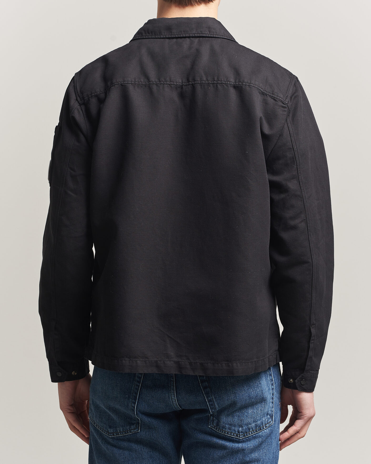 Herr | Skjortor | C.P. Company | Cotton/Linen Zip Overshirt Black