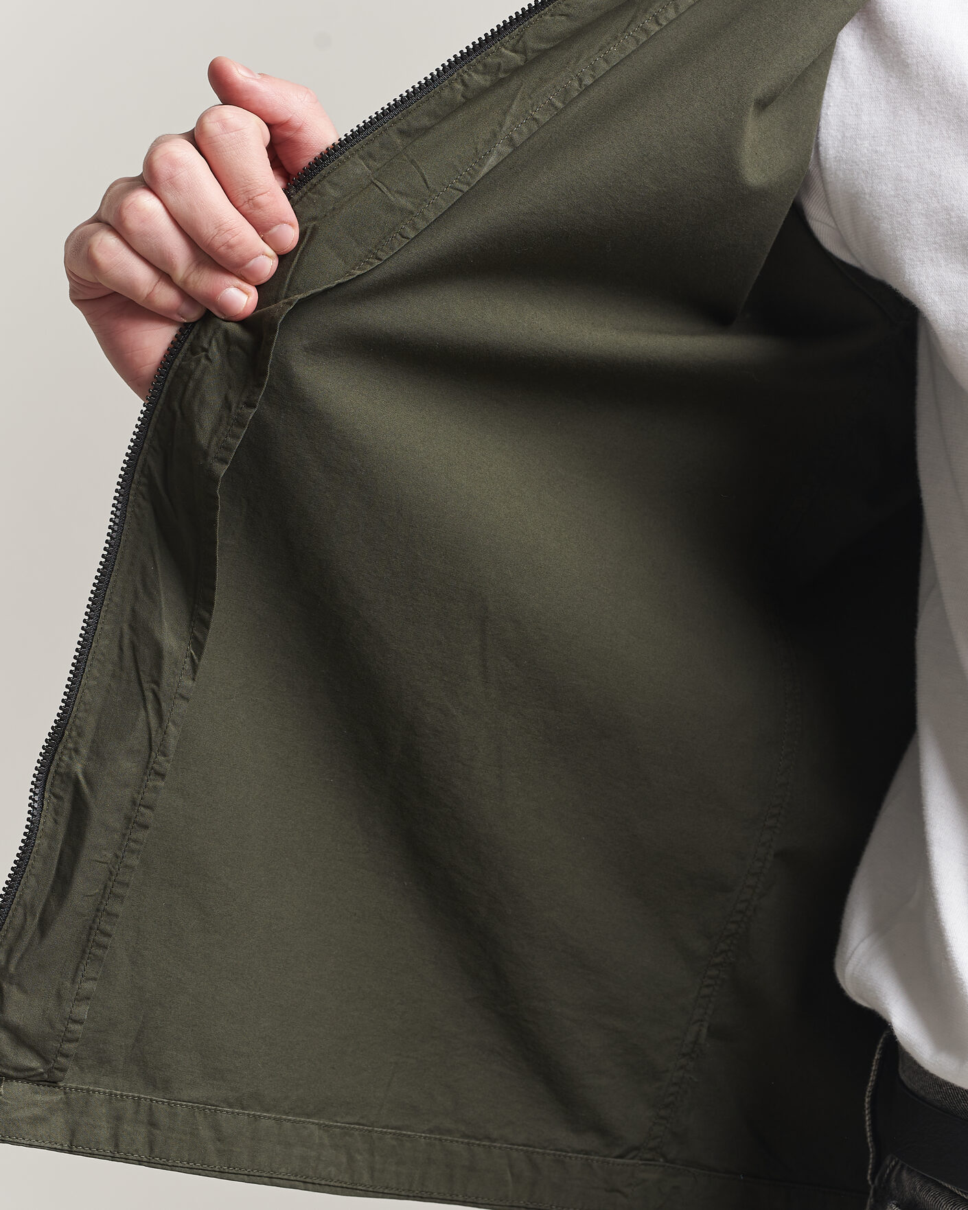 Herr | Skjortor | C.P. Company | Garment Dyed Gabardine Zip Overshirt Dark Green