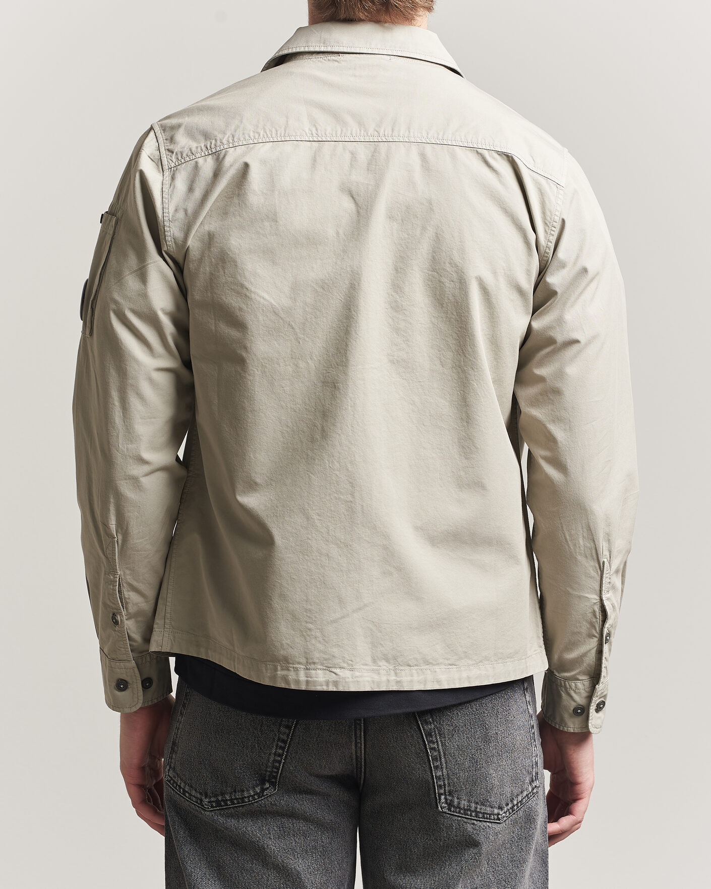 Herr | Skjortor | C.P. Company | Garment Dyed Gabardine Zip Overshirt Light Grey