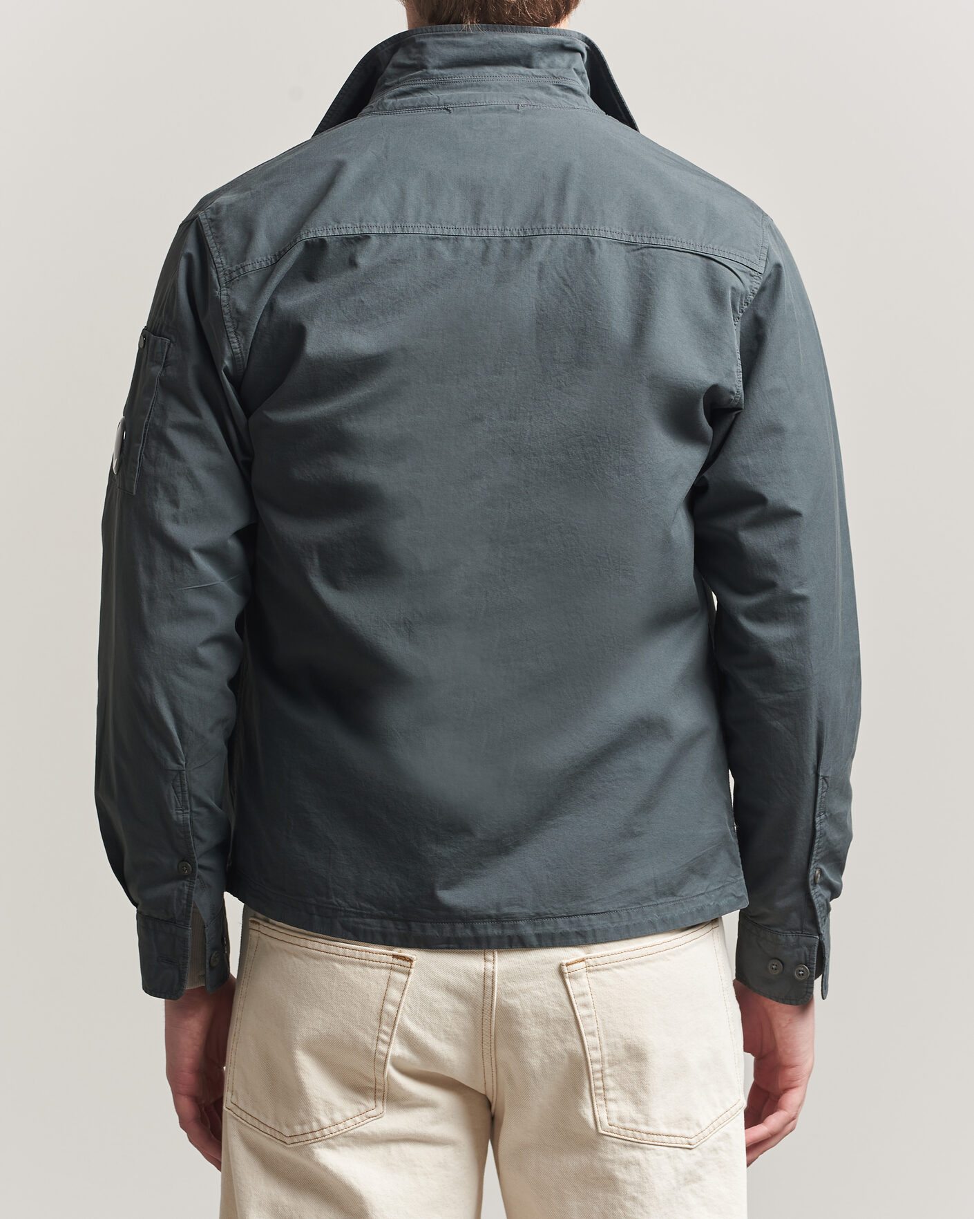 Herr | Skjortor | C.P. Company | Garment Dyed Gabardine Zip Overshirt Dark Grey