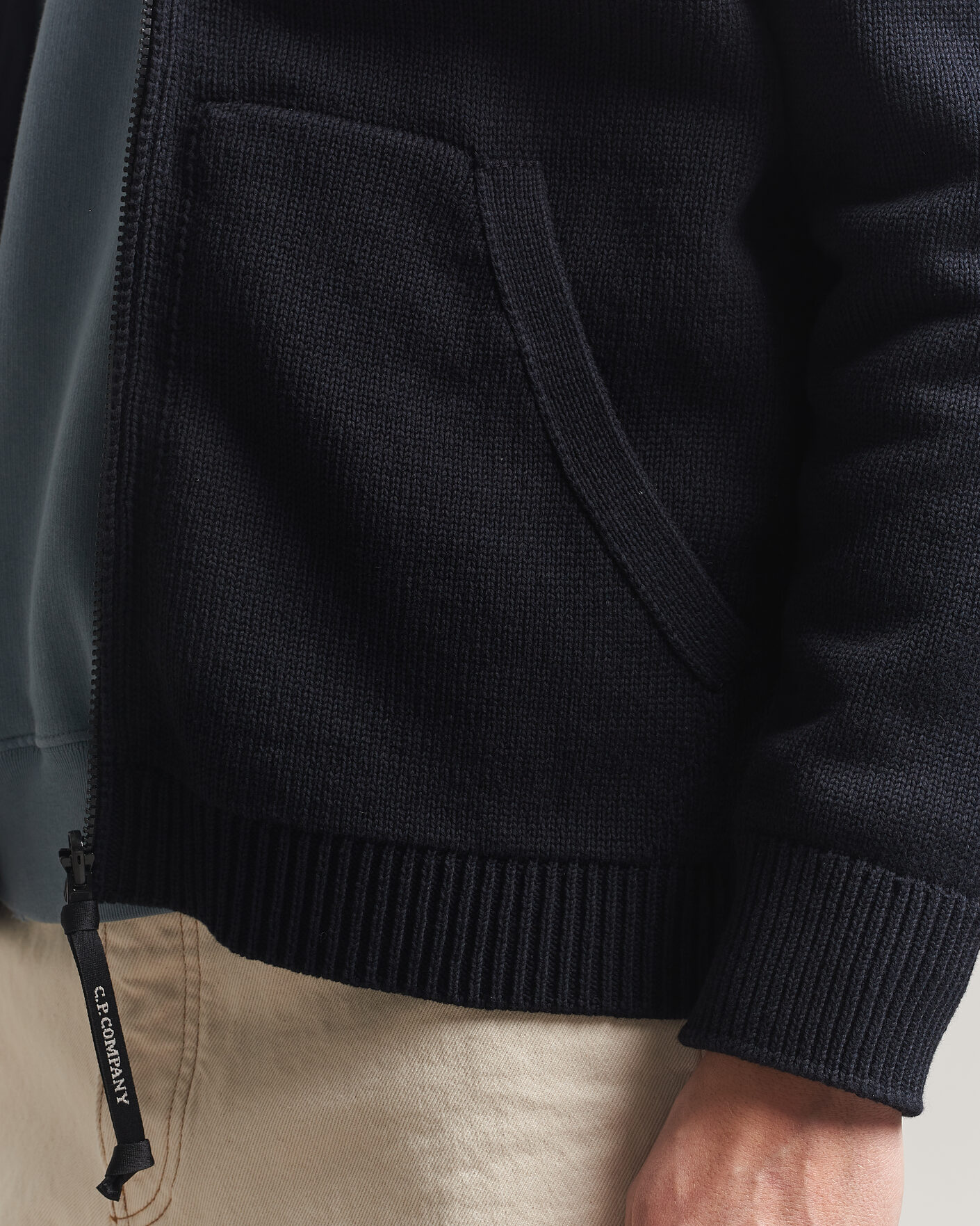 Herr | Tröjor | C.P. Company | Cotton Mix 2 in 1 Knitted Sweater Navy