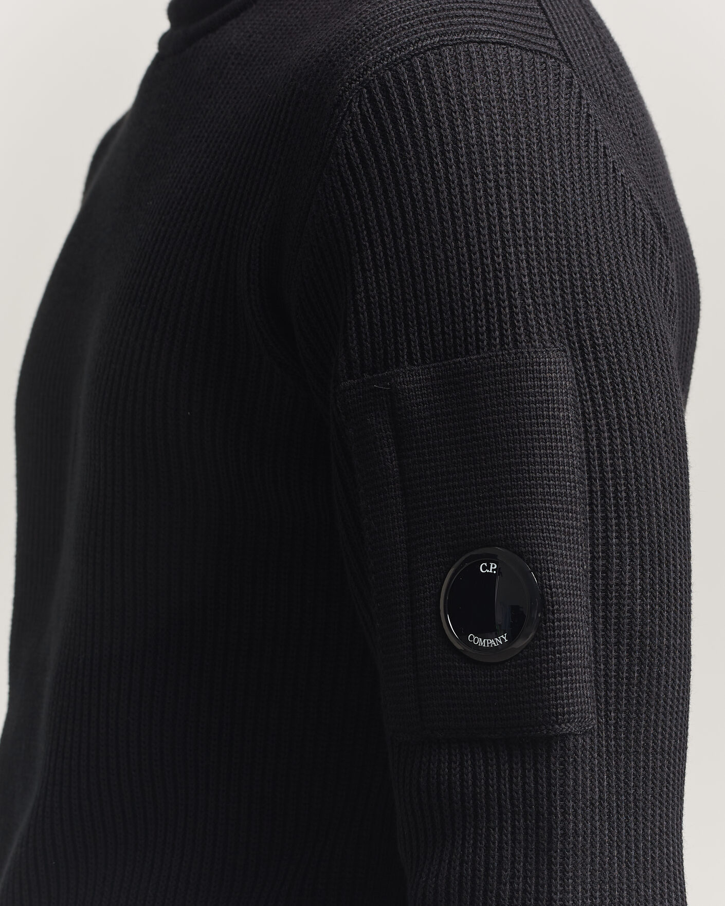 Herr | Tröjor | C.P. Company | Sea Island Knitted Cotton Crewneck Black
