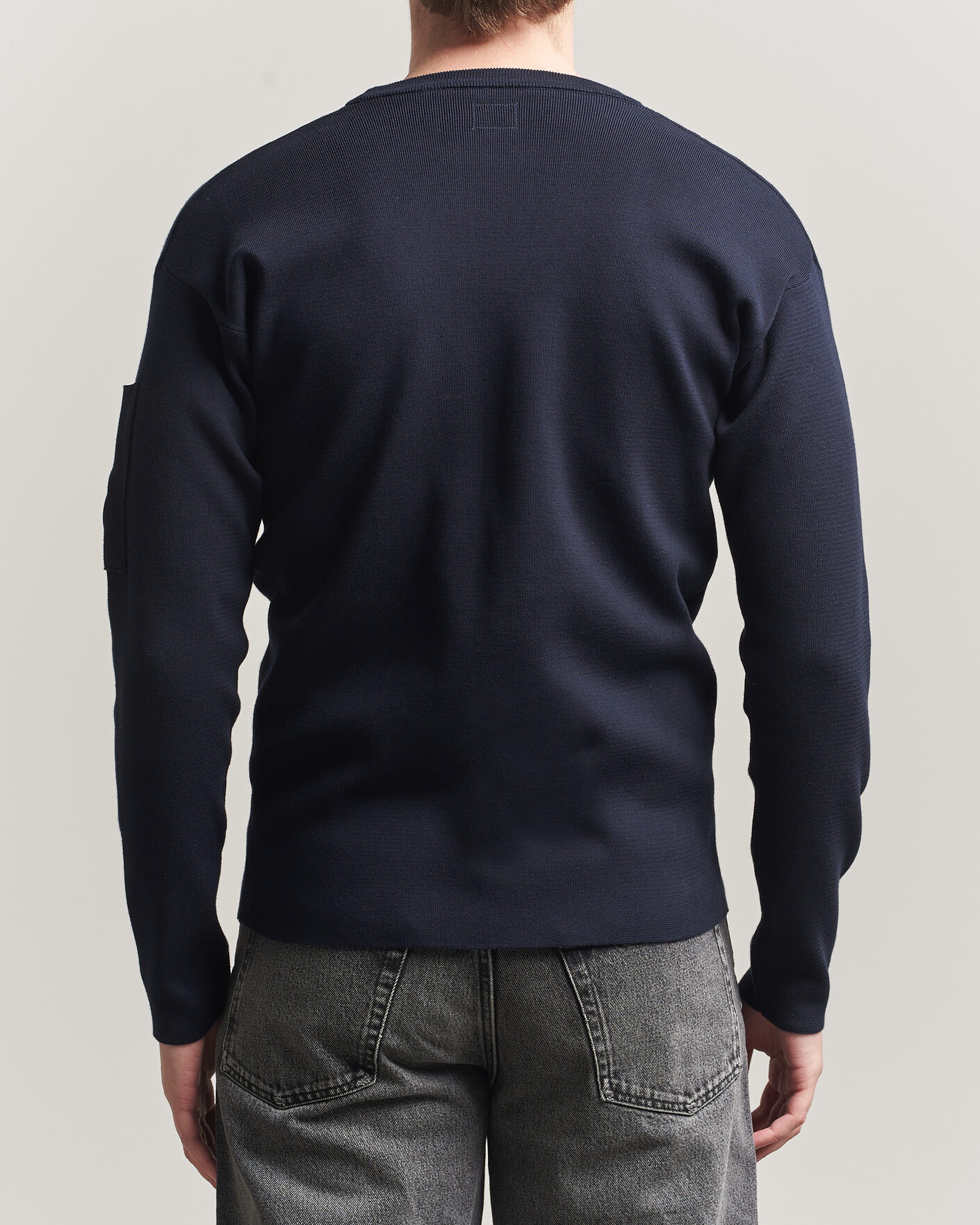 Herr | Tröjor | C.P. Company | Sea Island Fine Knit Cotton Lens Crewneck Navy