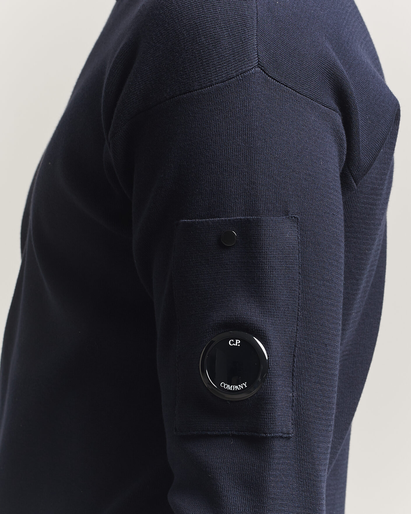 Herr | Tröjor | C.P. Company | Sea Island Fine Knit Cotton Lens Crewneck Navy