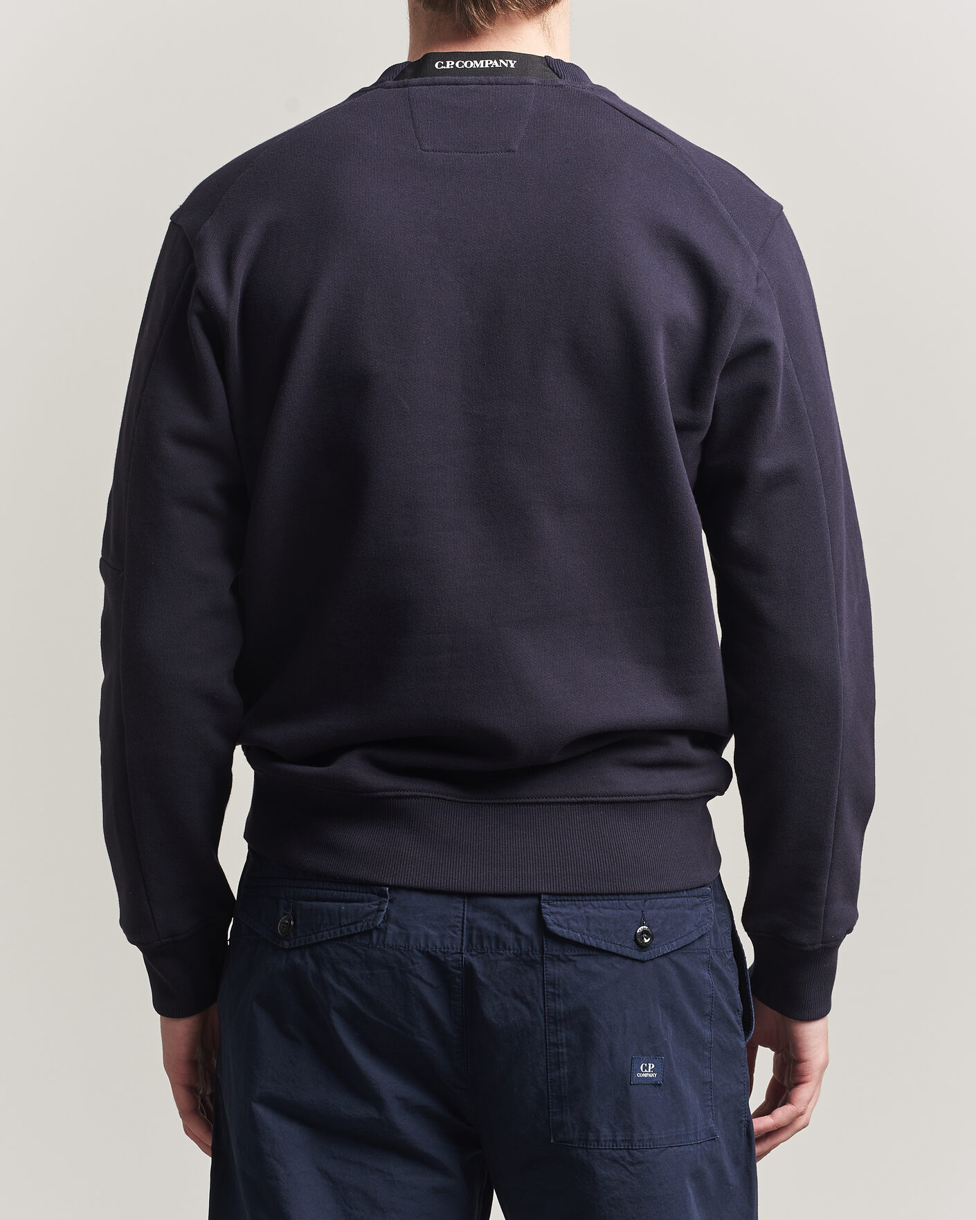 Herr | Tröjor | C.P. Company | Diagonal Raised Fleece Lens Sweatshirt Navy