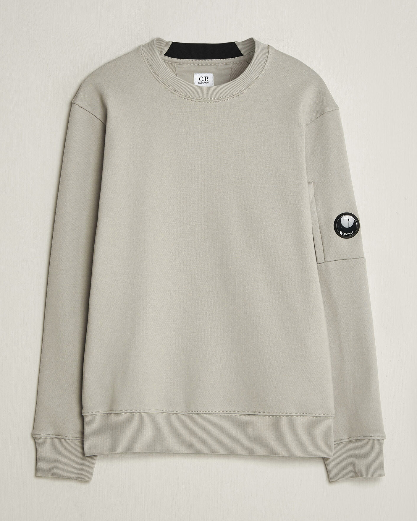 Herr | Tröjor | C.P. Company | Diagonal Raised Fleece Lens Sweatshirt Light Grey