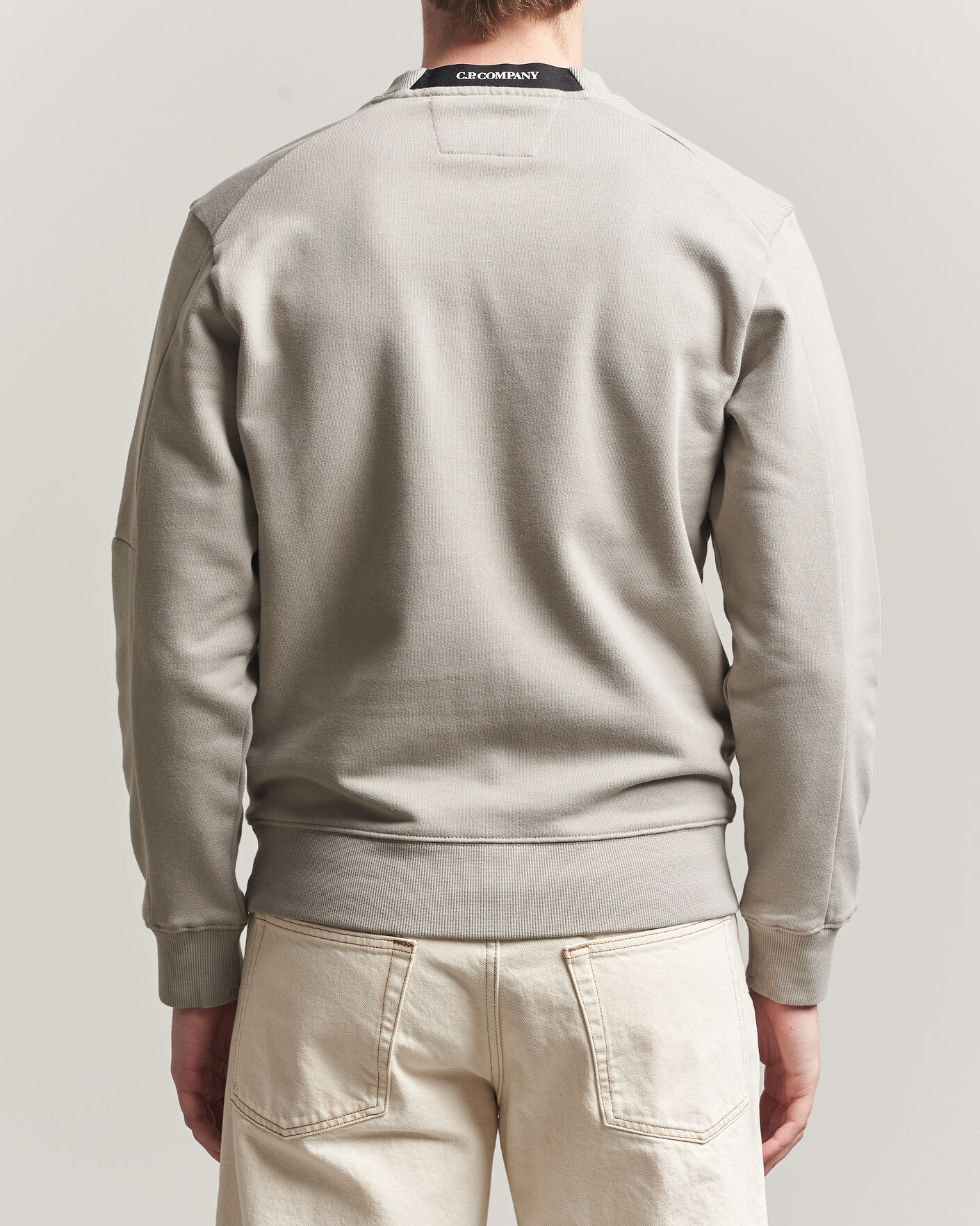 Herr | Tröjor | C.P. Company | Diagonal Raised Fleece Lens Sweatshirt Light Grey