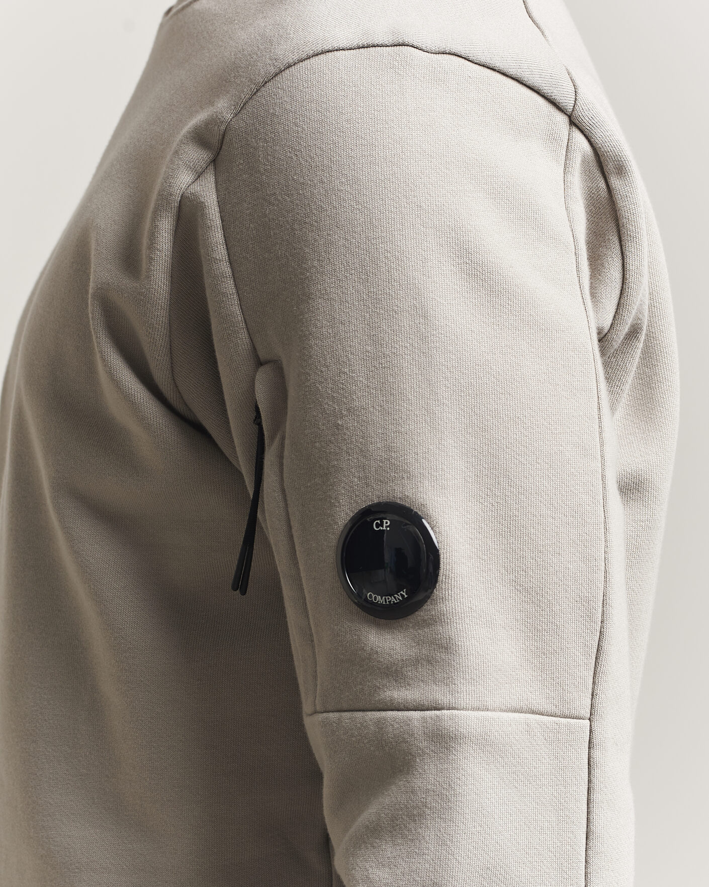 Herr | Tröjor | C.P. Company | Diagonal Raised Fleece Lens Sweatshirt Light Grey