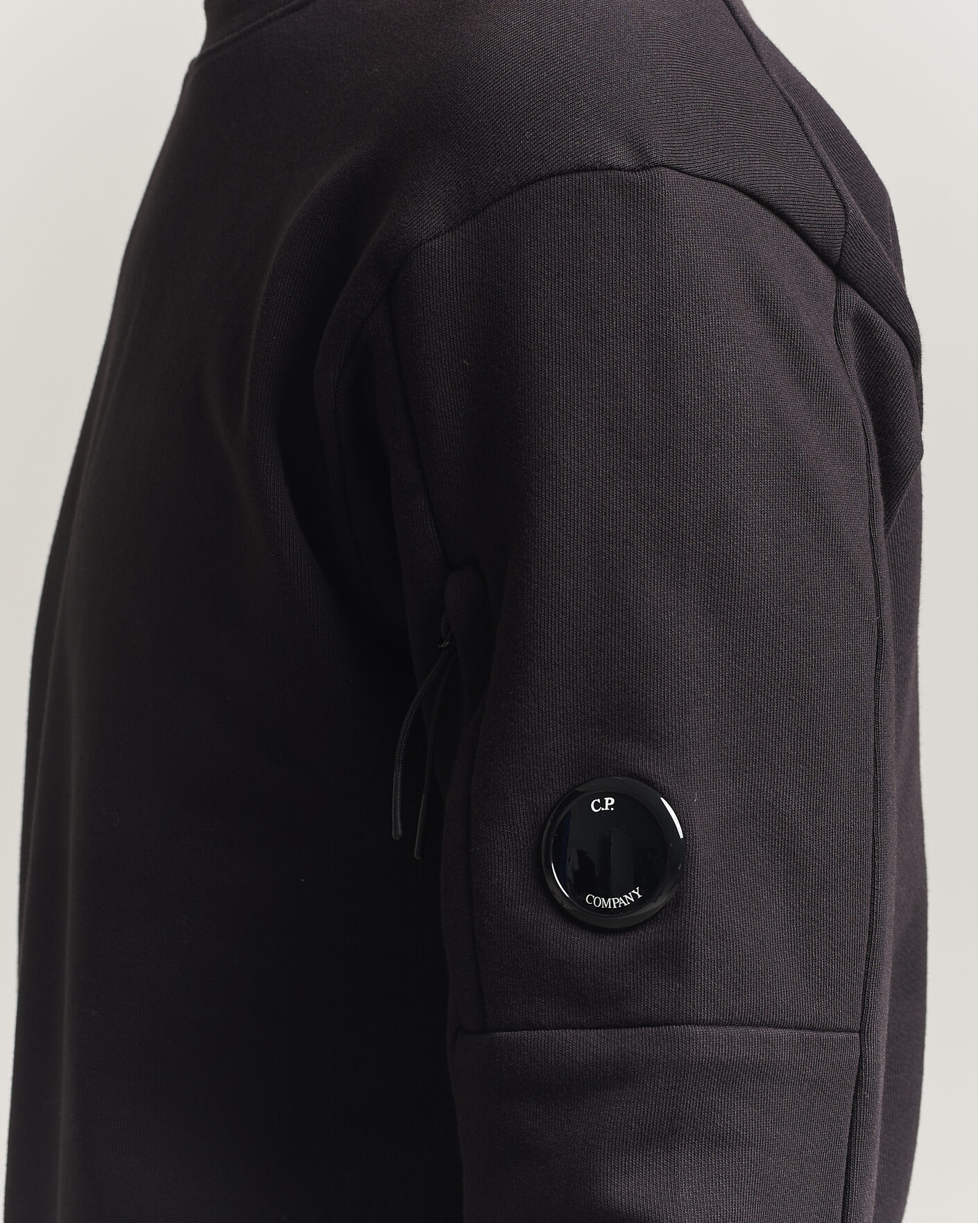 Herr | Tröjor | C.P. Company | Diagonal Raised Fleece Lens Sweatshirt Black