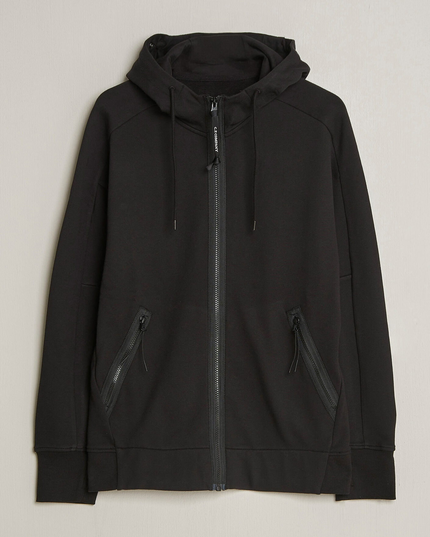 Herr | Tröjor | C.P. Company | Diagonal Raised Fleece Full Zip Goggle Hoodie Black