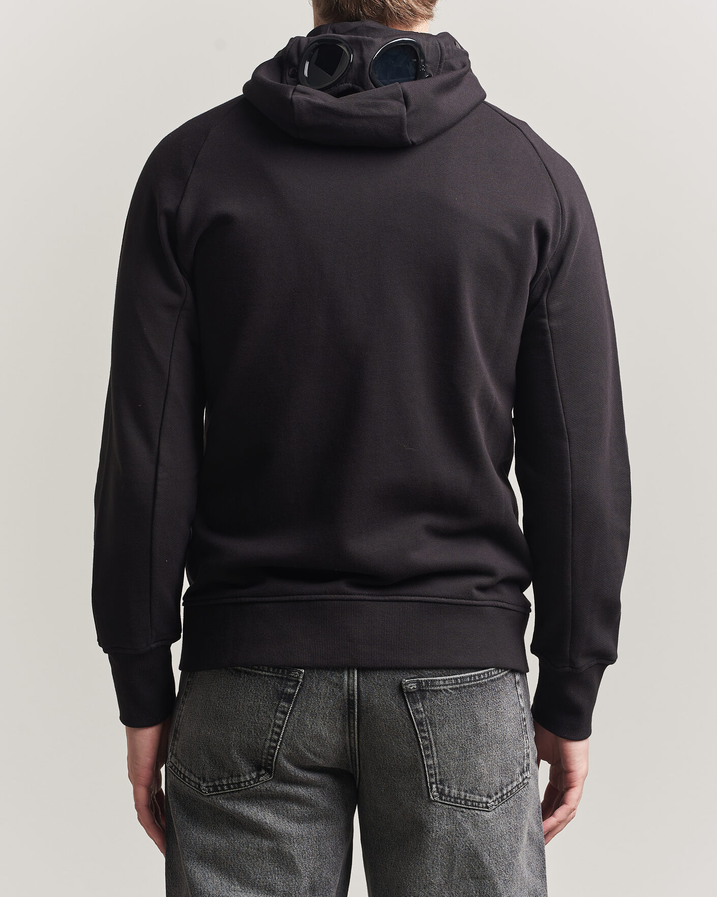 Herr | Tröjor | C.P. Company | Diagonal Raised Fleece Full Zip Goggle Hoodie Black