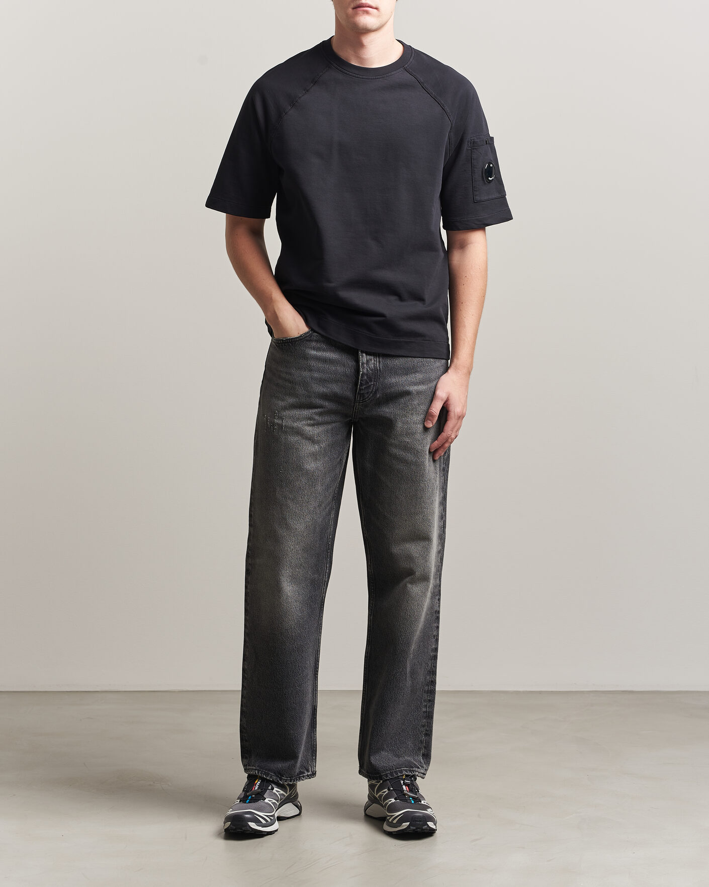 Herr | T-Shirts | C.P. Company | Heavy Weight Lens T-Shirt Black