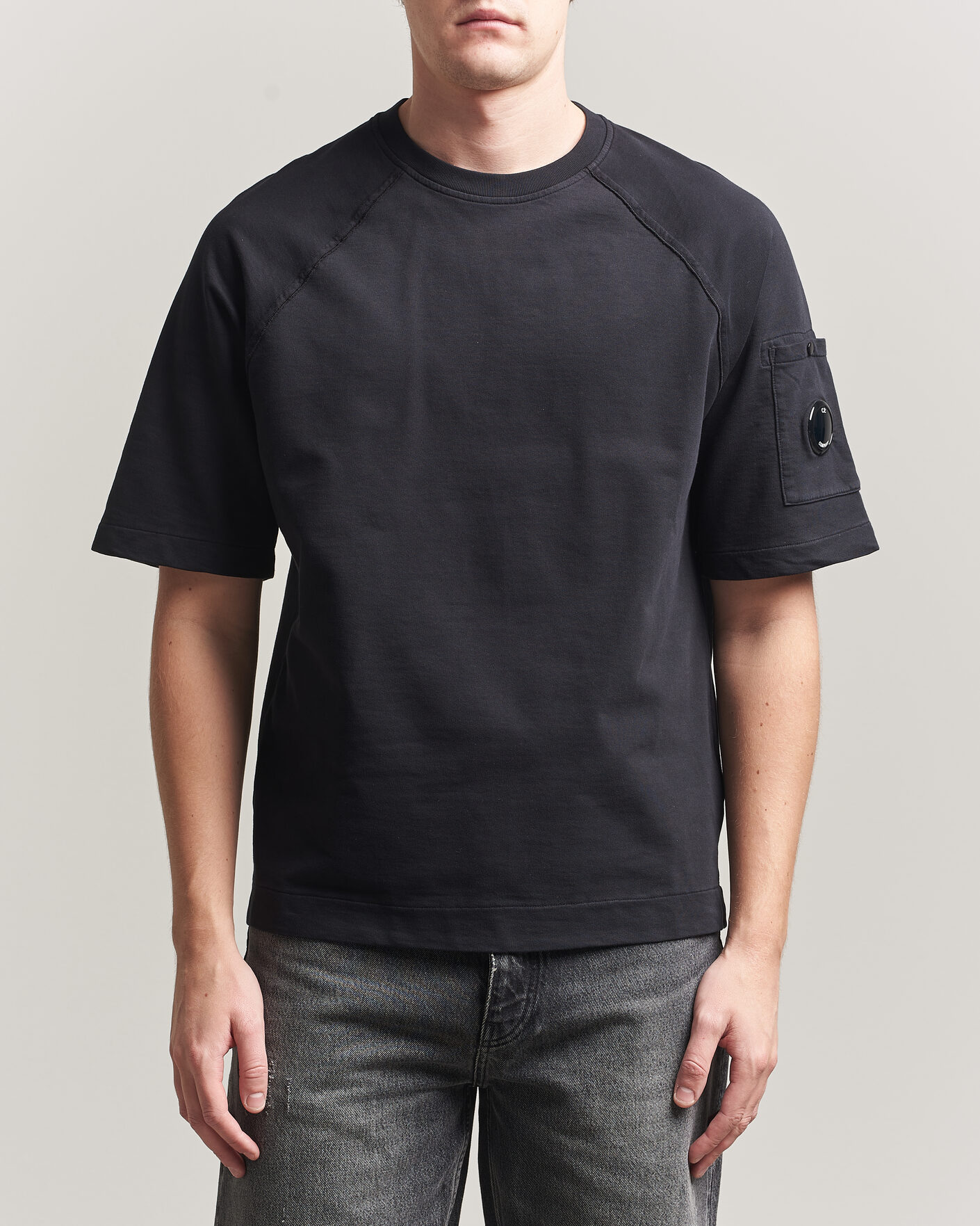 Herr | T-Shirts | C.P. Company | Heavy Weight Lens T-Shirt Black