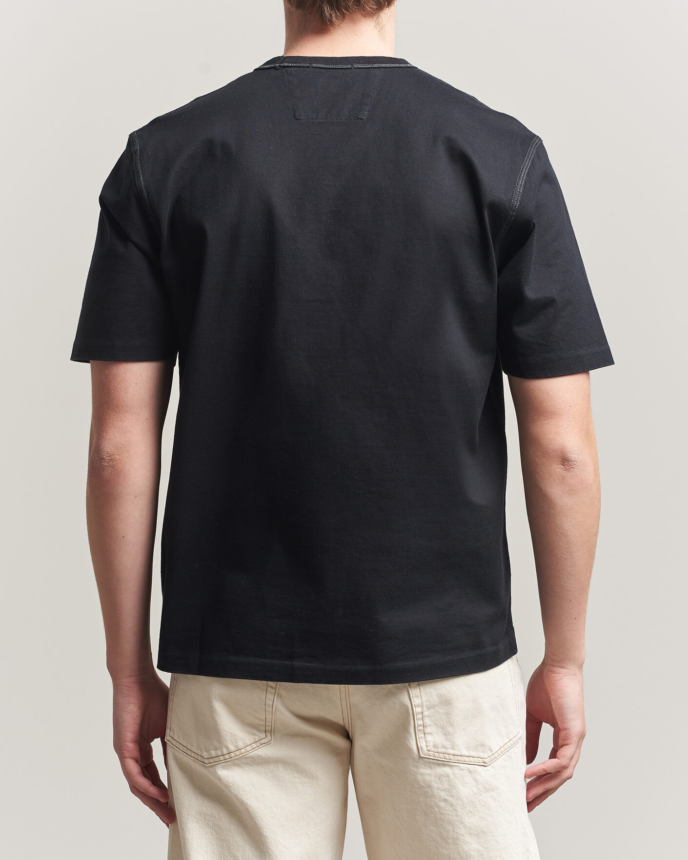 Herr | T-Shirts | C.P. Company | Mercerized Heavy Cotton Chest Logo T-Shirt Black