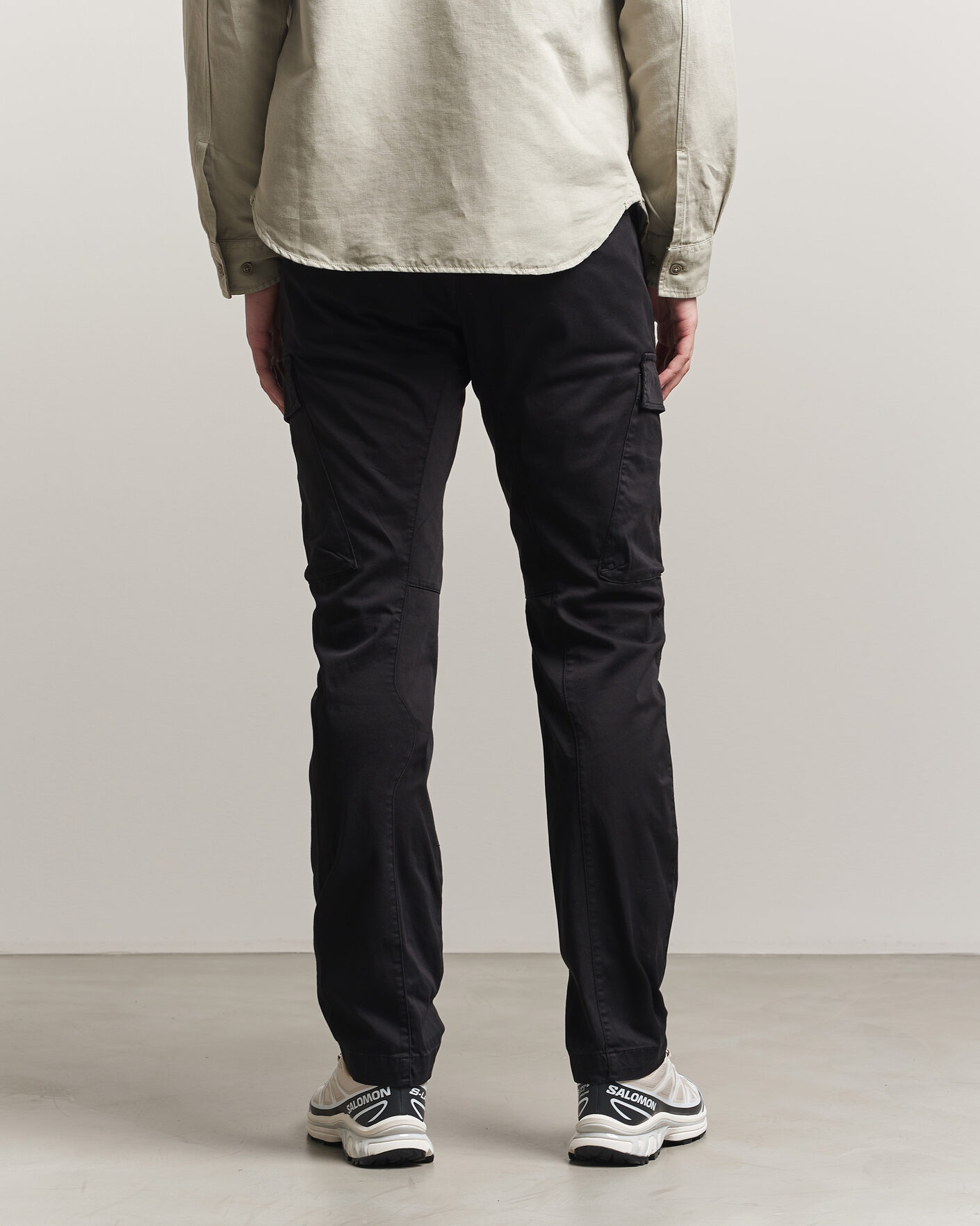 Herr | Byxor | C.P. Company | Satin Stretch Cargo Pants Black