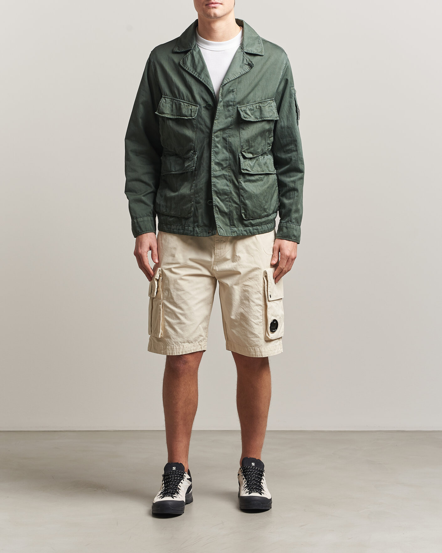 Herr | Shorts | C.P. Company | Cotton Gabardine Cargo Shorts Cream