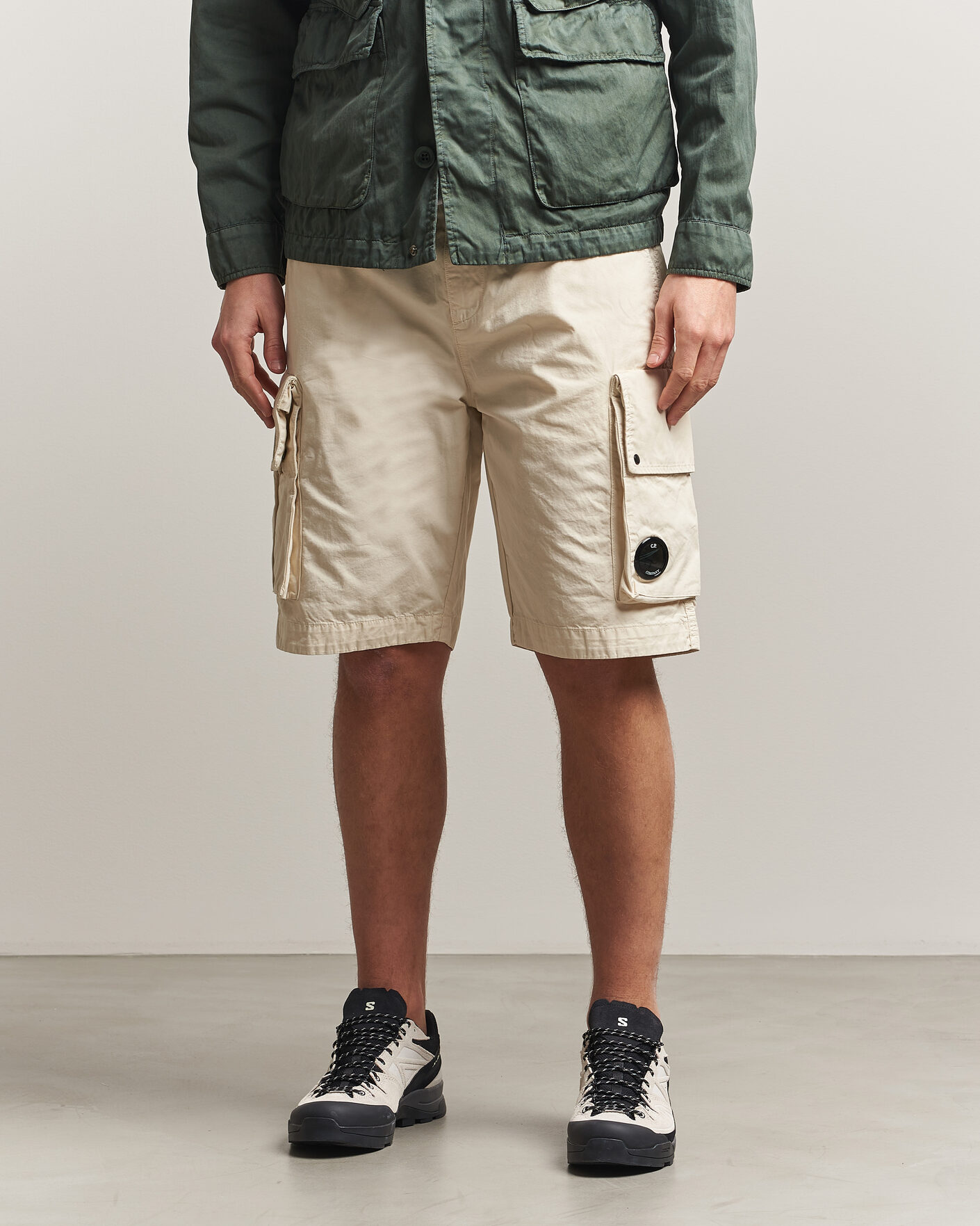 Herr | Shorts | C.P. Company | Cotton Gabardine Cargo Shorts Cream