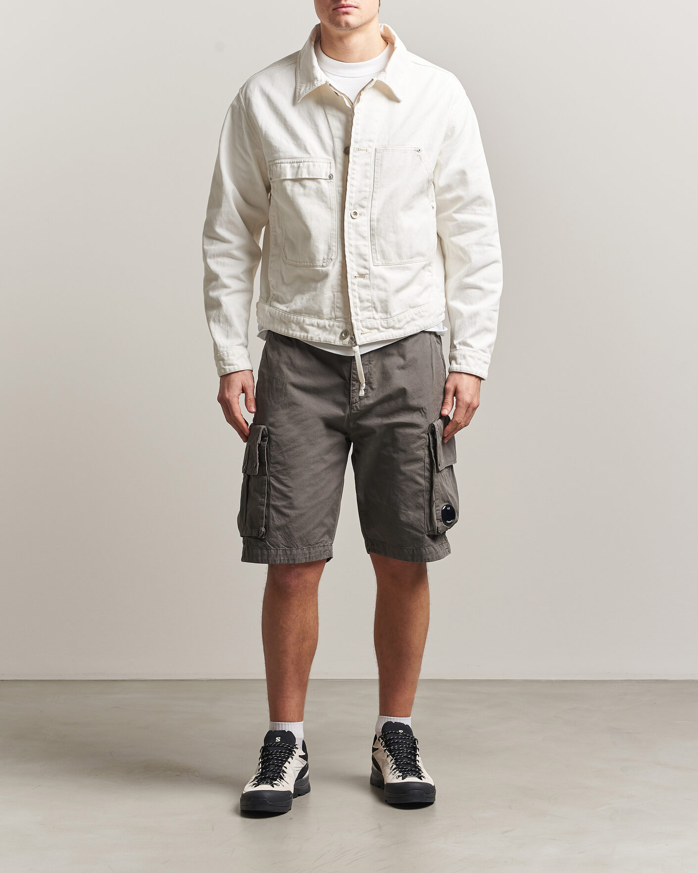 Herr | Shorts | C.P. Company | Cotton Gabardine Cargo Shorts Washed Black