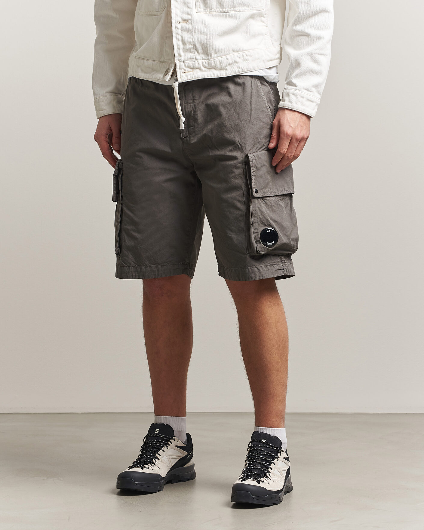 Herr | Shorts | C.P. Company | Cotton Gabardine Cargo Shorts Washed Black