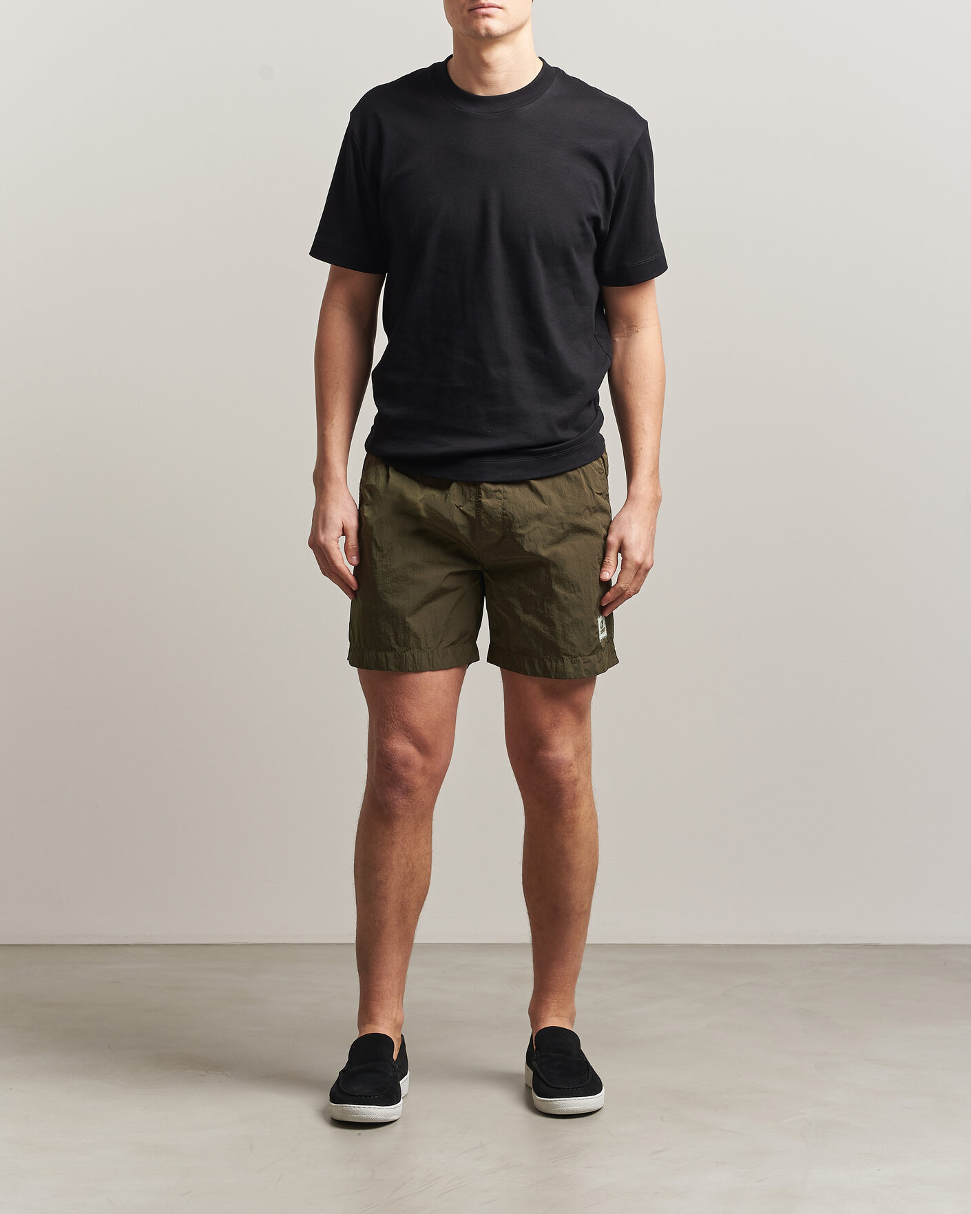 Herr | Badbyxor | C.P. Company | Eco Chrome Logo Swimshorts Olive