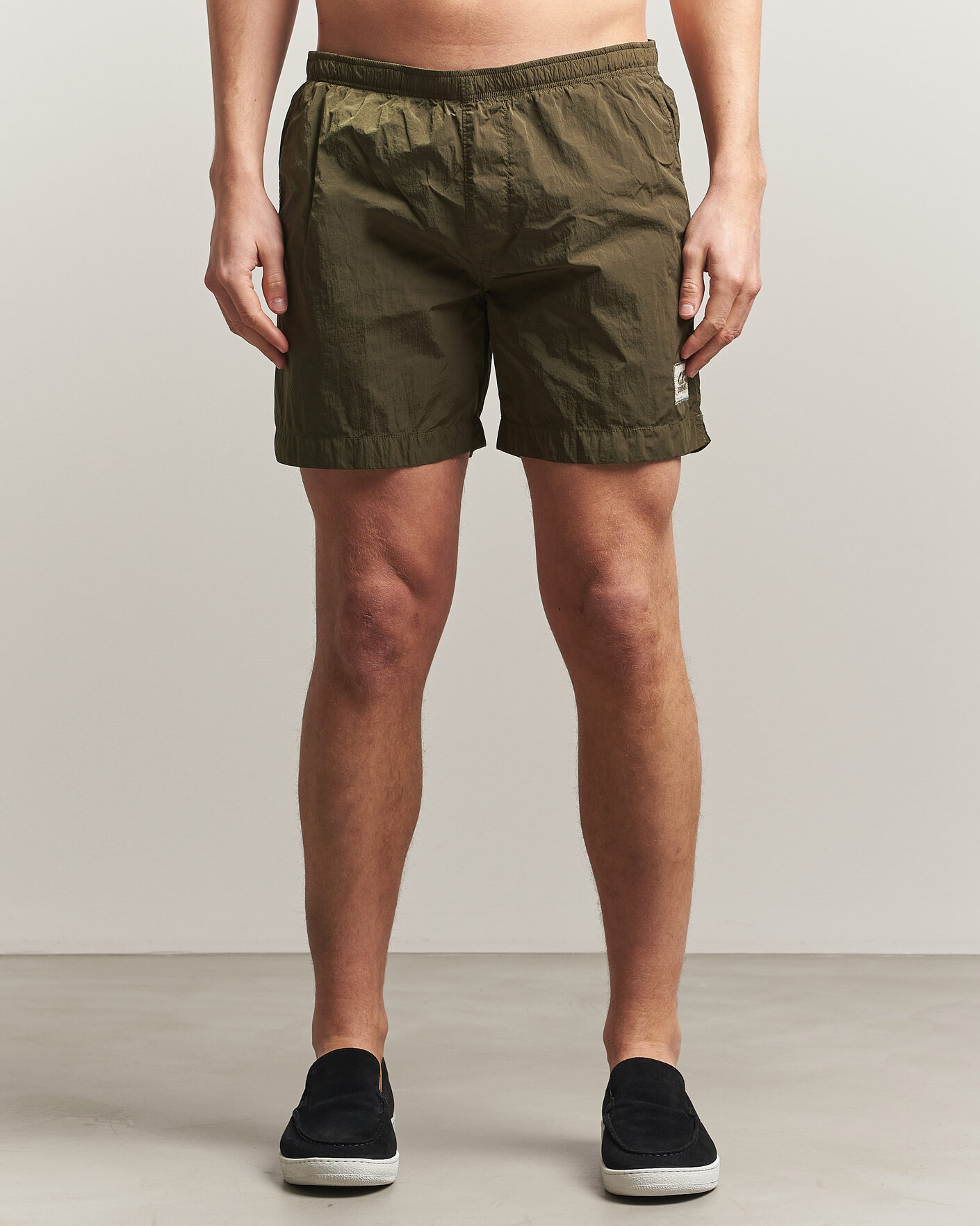 Herr | Badbyxor | C.P. Company | Eco Chrome Logo Swimshorts Olive