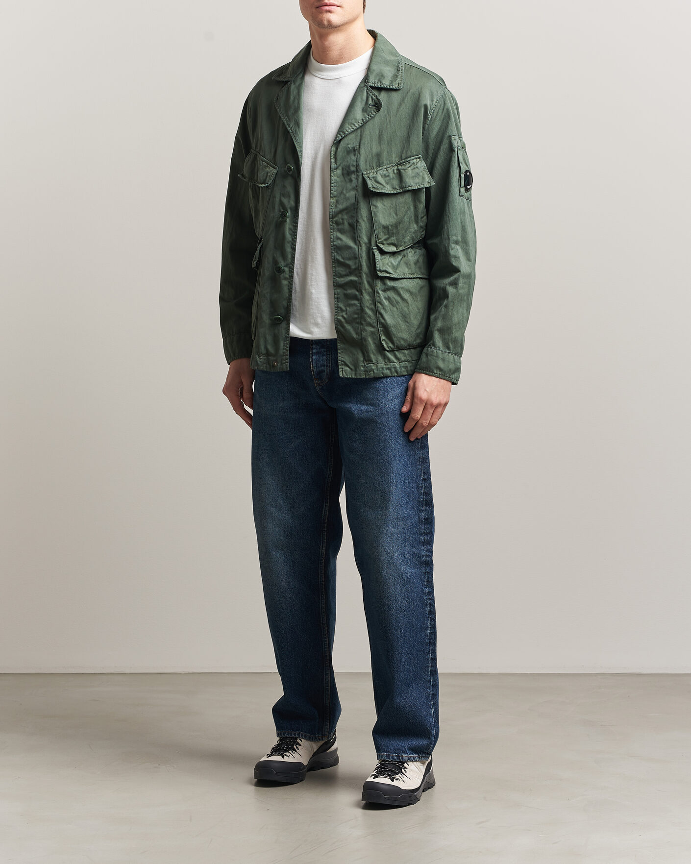 Herr | Jackor | C.P. Company | Raso Cinque Cotton Nylon Jungle Jacket Dark Green