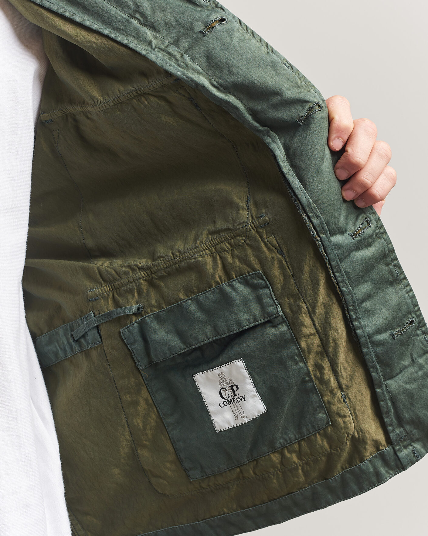 Herr | Jackor | C.P. Company | Raso Cinque Cotton Nylon Jungle Jacket Dark Green