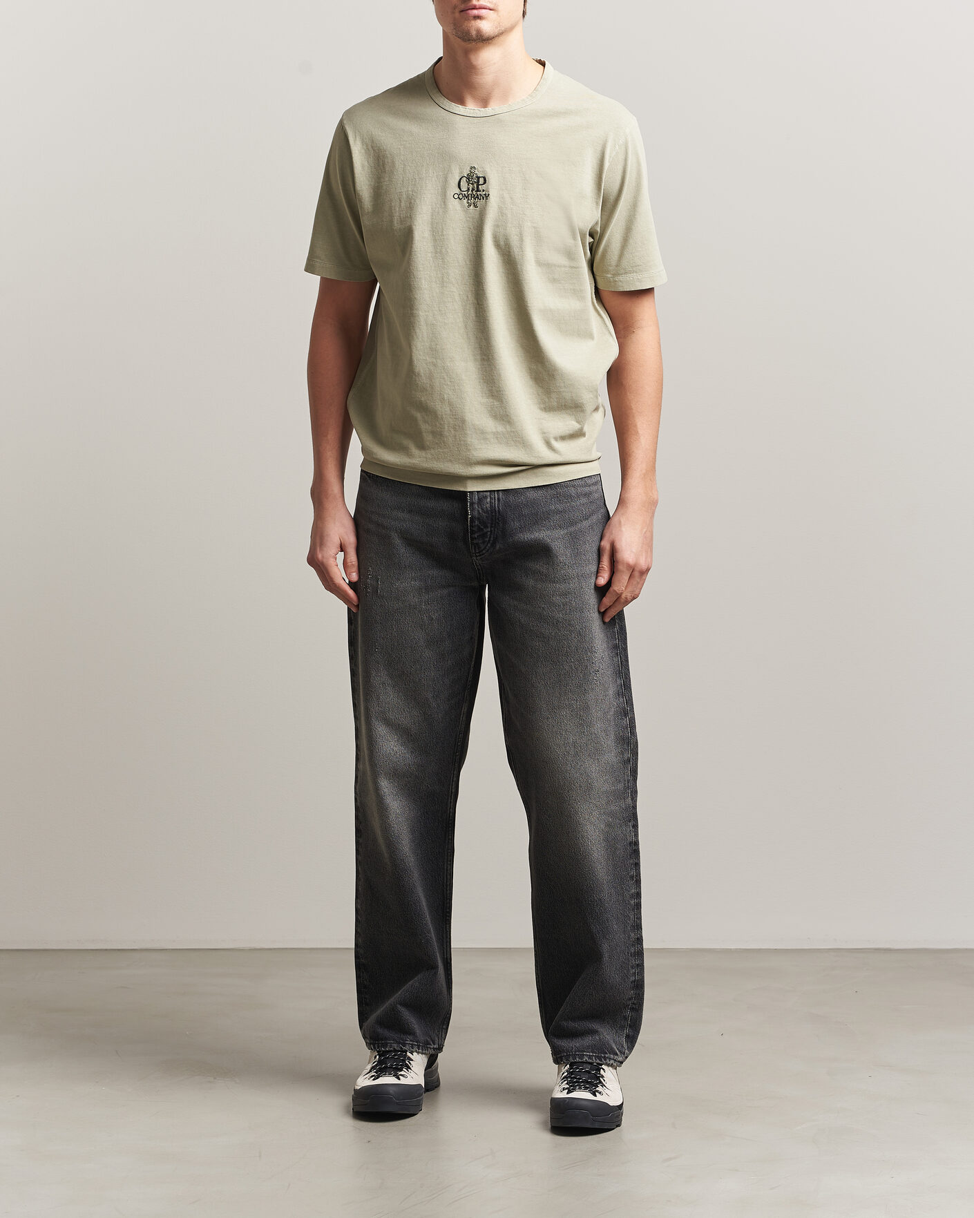 Herr | T-Shirts | C.P. Company | Back Printed Cotton T-Shirt Washed Green