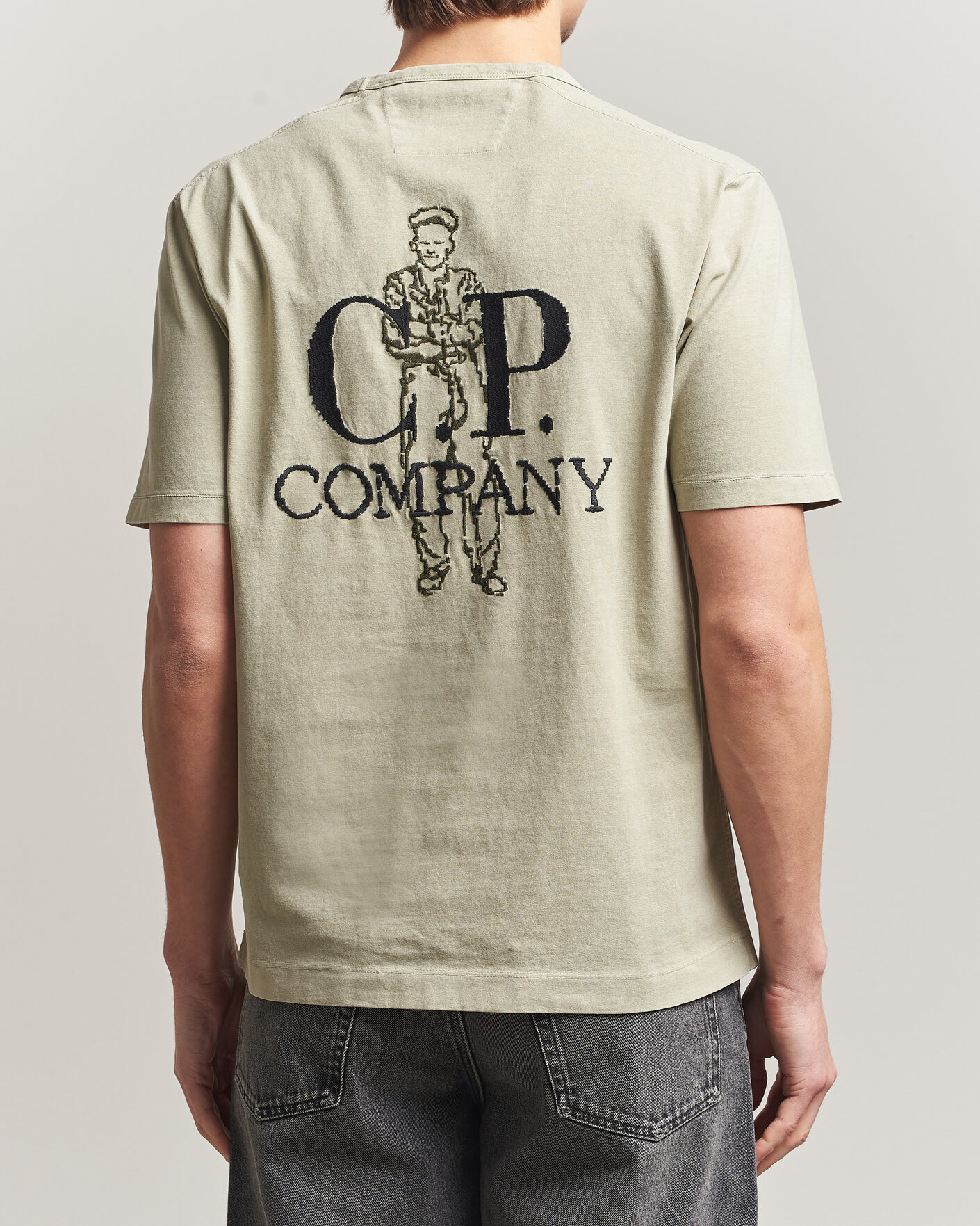 Herr | T-Shirts | C.P. Company | Back Printed Cotton T-Shirt Washed Green