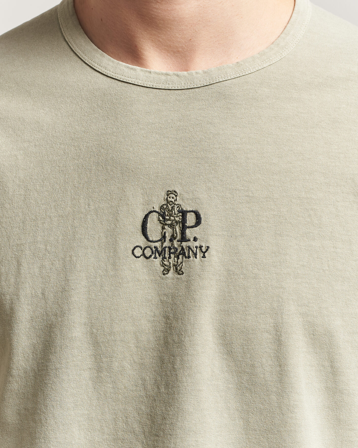 Herr | T-Shirts | C.P. Company | Back Printed Cotton T-Shirt Washed Green