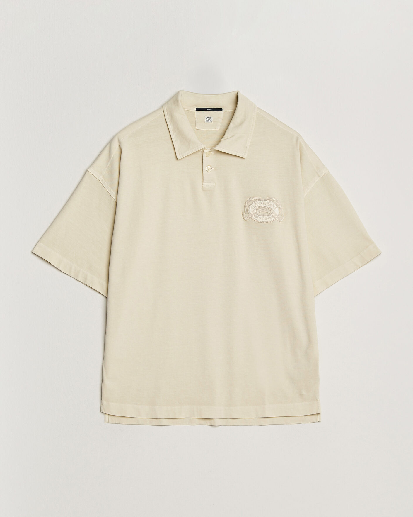 Herr | Pikéer | C.P. Company | Boxy Fit Cotton Logo Polo Cream